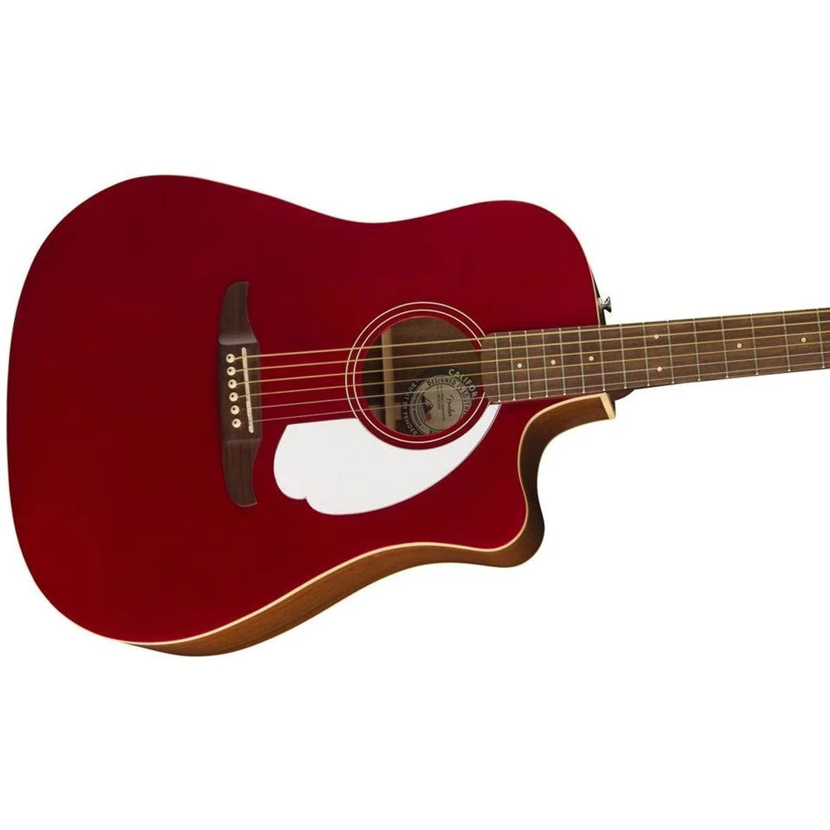 Fender Redondo Player WN Candy Apple Red, Dreadnought-Gitarre mit Fishman Tonabnehmer 4