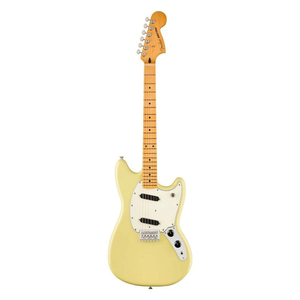 Fender Player II Mustang MN Hialeah Yellow, Offset-Korpus, Alnico V Single Coils