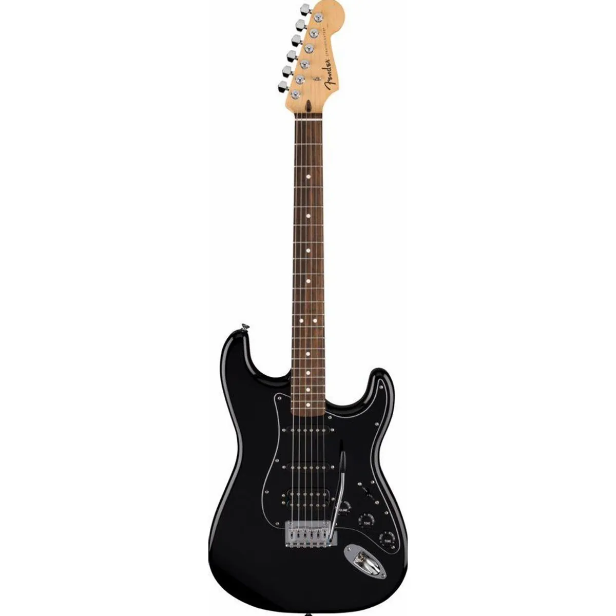 Fender Standard Stratocaster HSS IL BLK, vielseitige Klänge, ergonomisches Design, Hochglanzfinish