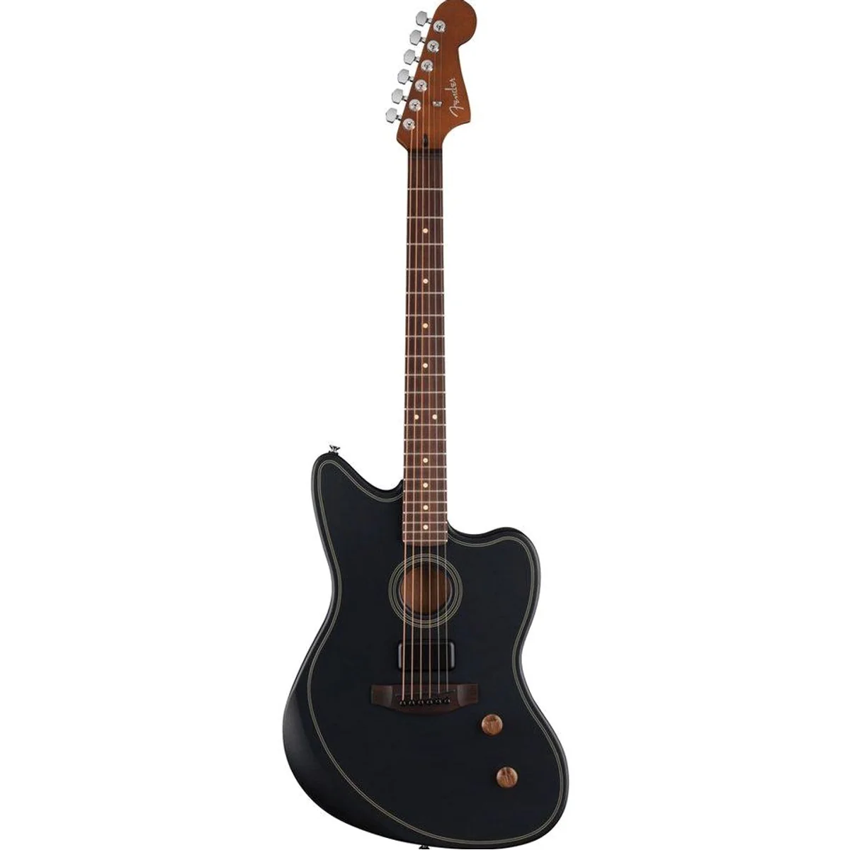 Fender Acoustasonic Standard Jazzmaster Black, Hybridgitarre mit vielseitigem Klang