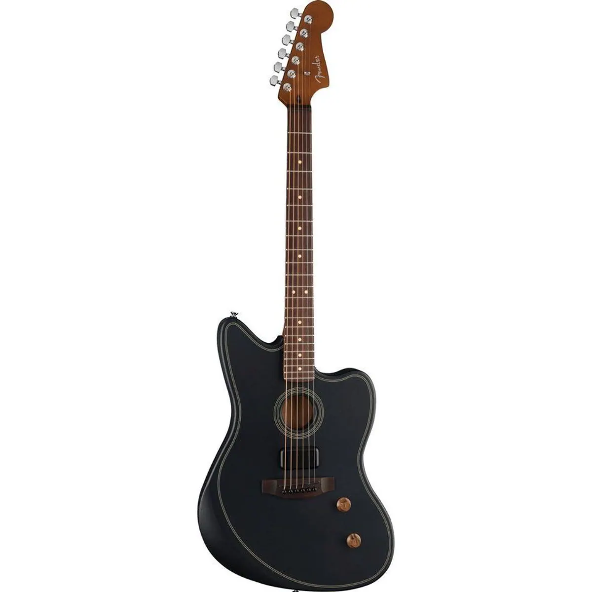 Fender Acoustasonic Standard Jazzmaster Black, Hybridgitarre mit vielseitigem Klang 3