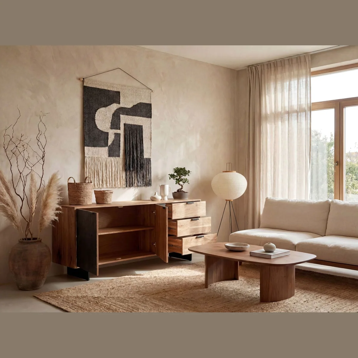 FINEBUY Sideboard FB109846, modernes Design, viel Stauraum, handgefertigt 2