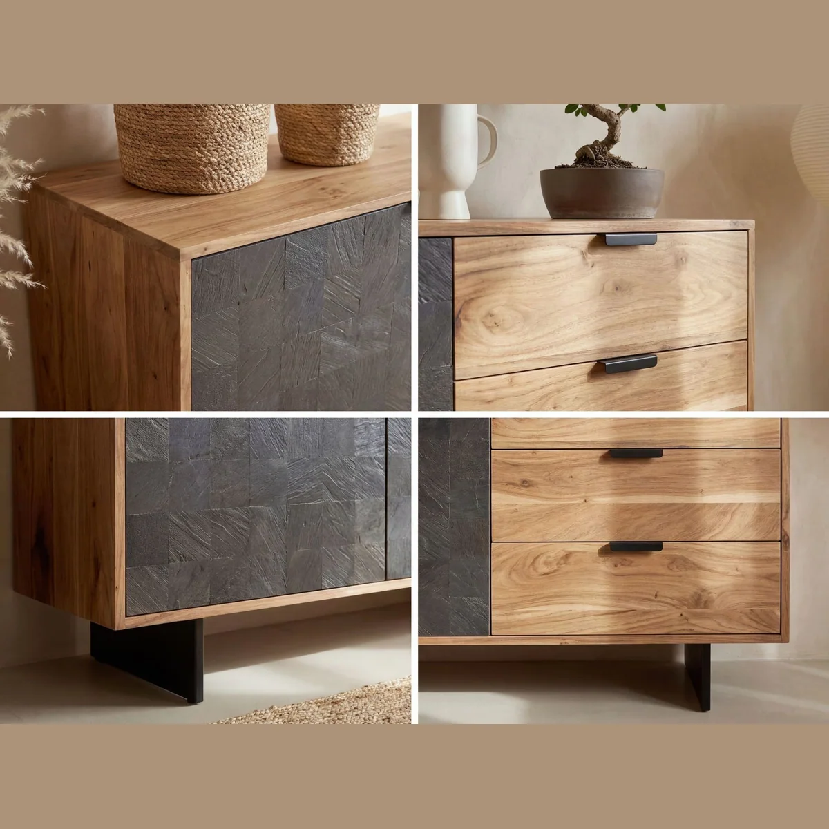 FINEBUY Sideboard FB109846, modernes Design, viel Stauraum, handgefertigt 5