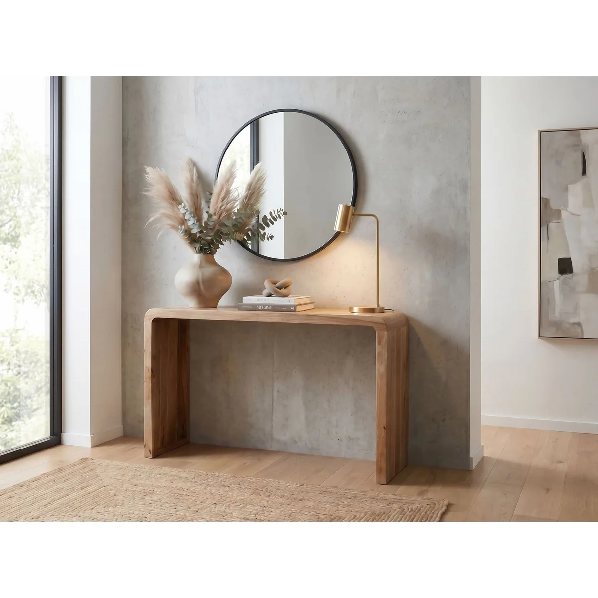 FINEBUY Konsolentisch FB117941, elegantes Design, massives Holz, handgefertigt 2