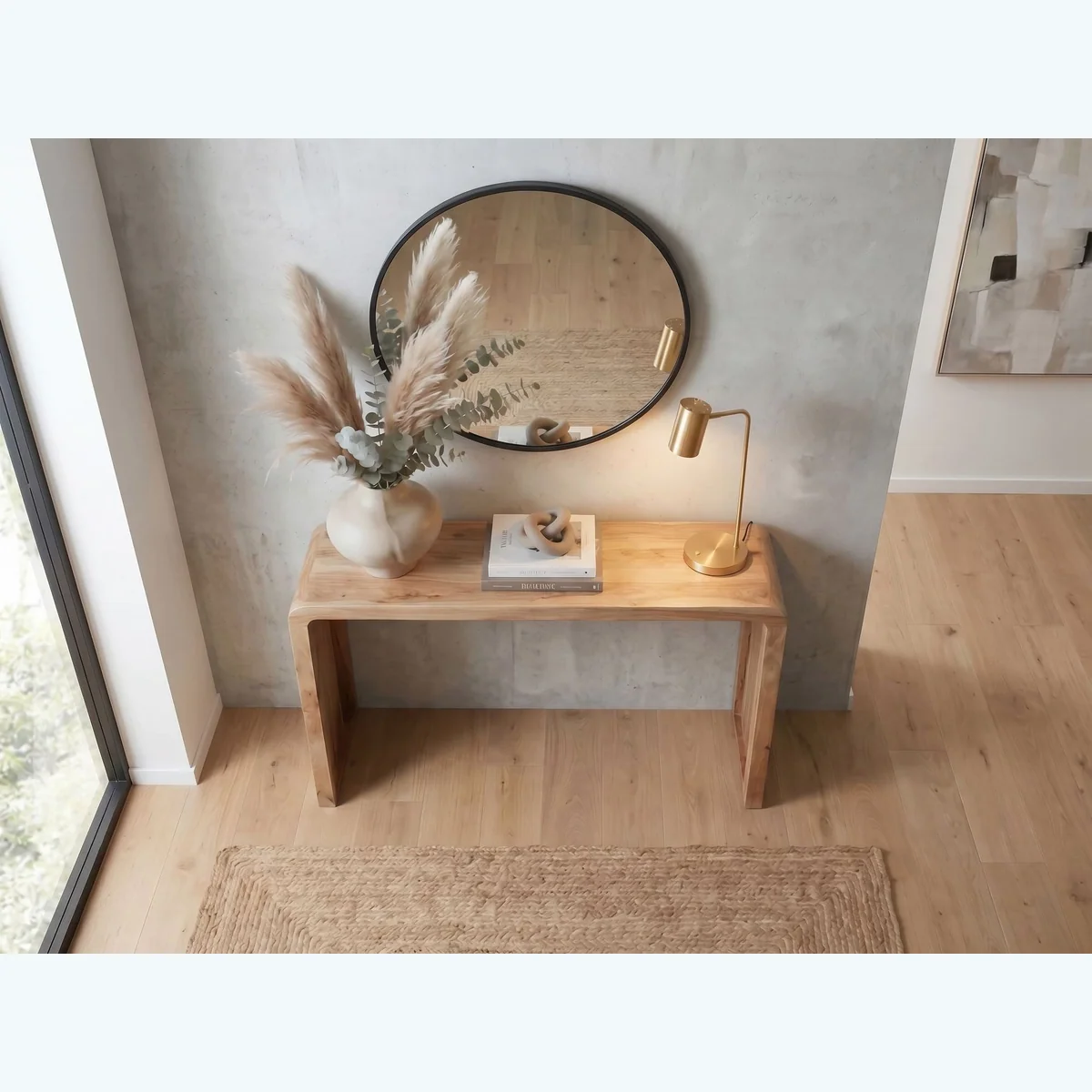 FINEBUY Konsolentisch FB117941, elegantes Design, massives Holz, handgefertigt 4