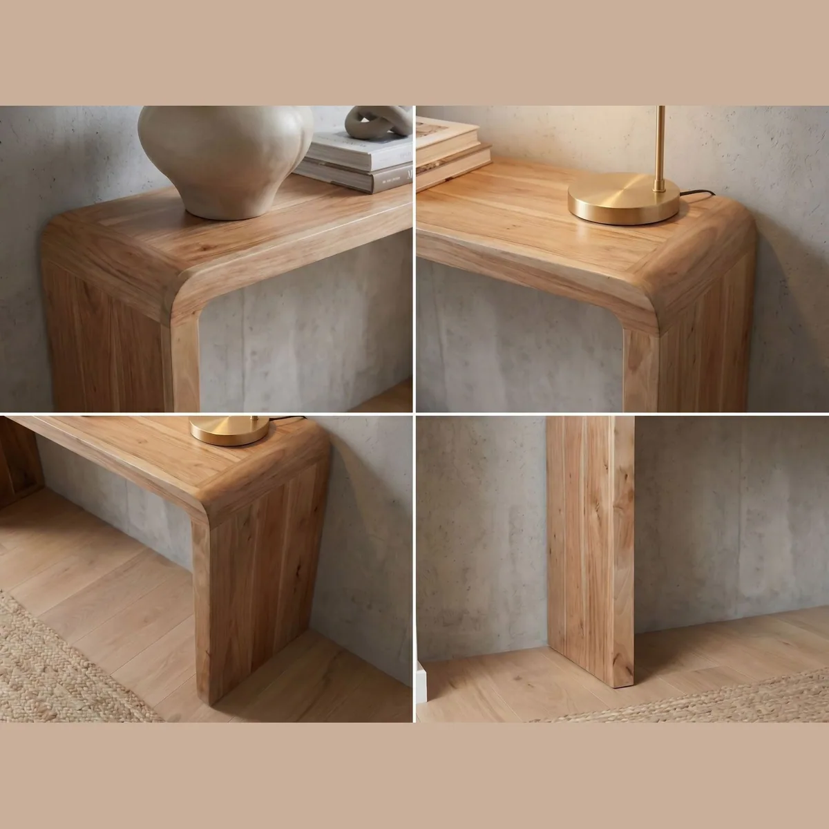 FINEBUY Konsolentisch FB117941, elegantes Design, massives Holz, handgefertigt 5