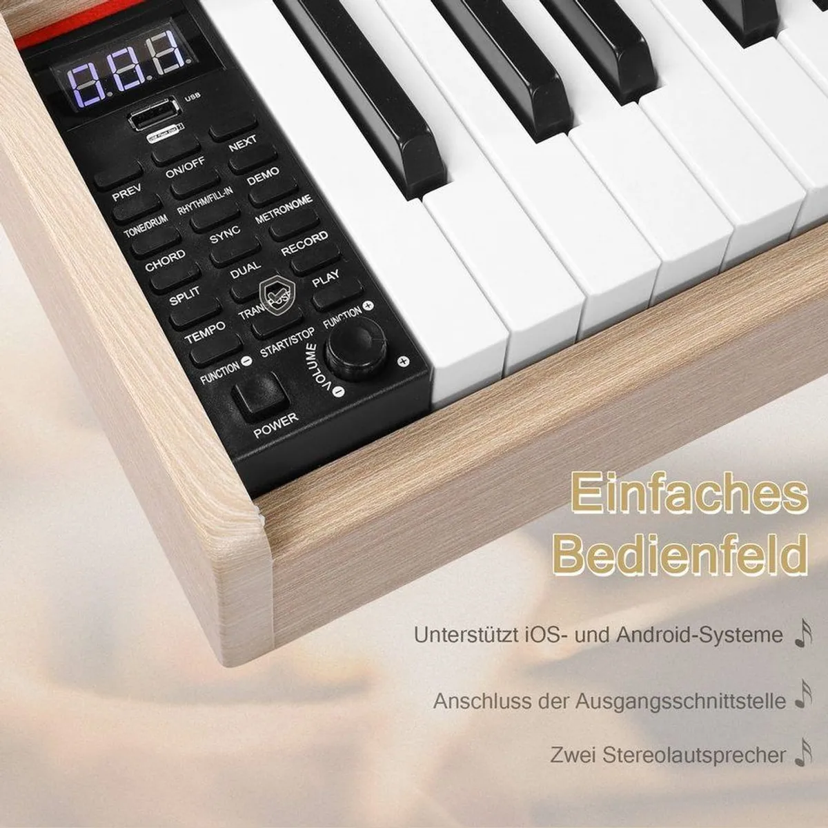 Fine Life Pro GDP-203 Digitalpiano, 88 gewichtete Tasten, Bluetooth & MIDI-Konnektivität 4