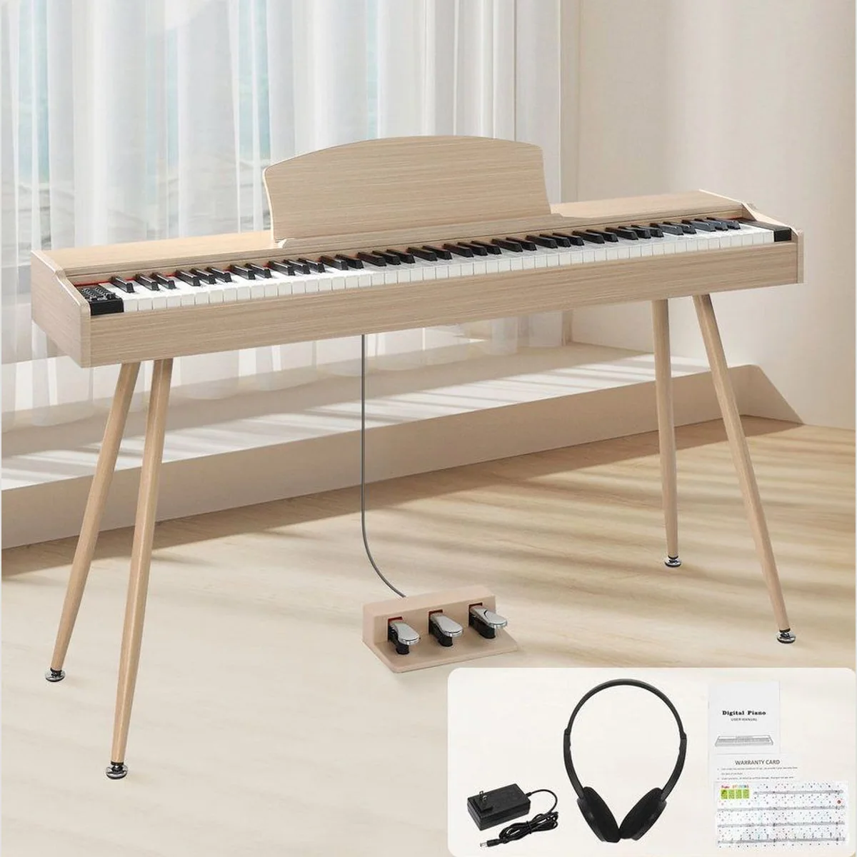Fine Life Pro GDP-203 Digitalpiano, 88 gewichtete Tasten, Bluetooth & MIDI-Konnektivität 5
