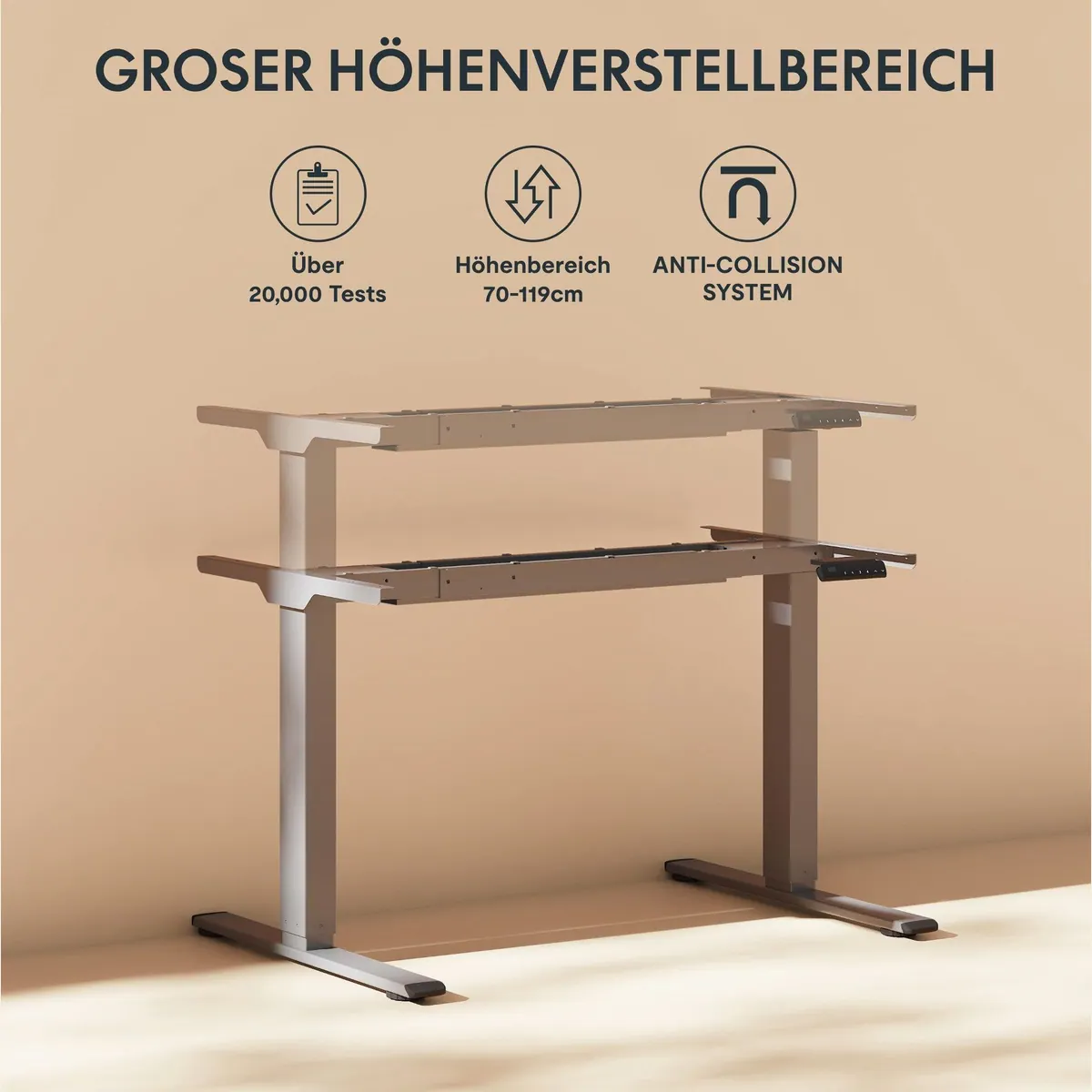 FLEXISPOT Basic Plus Schreibtisch, elektrisch höhenverstellbar, stabil & benutzerfreundlich 3