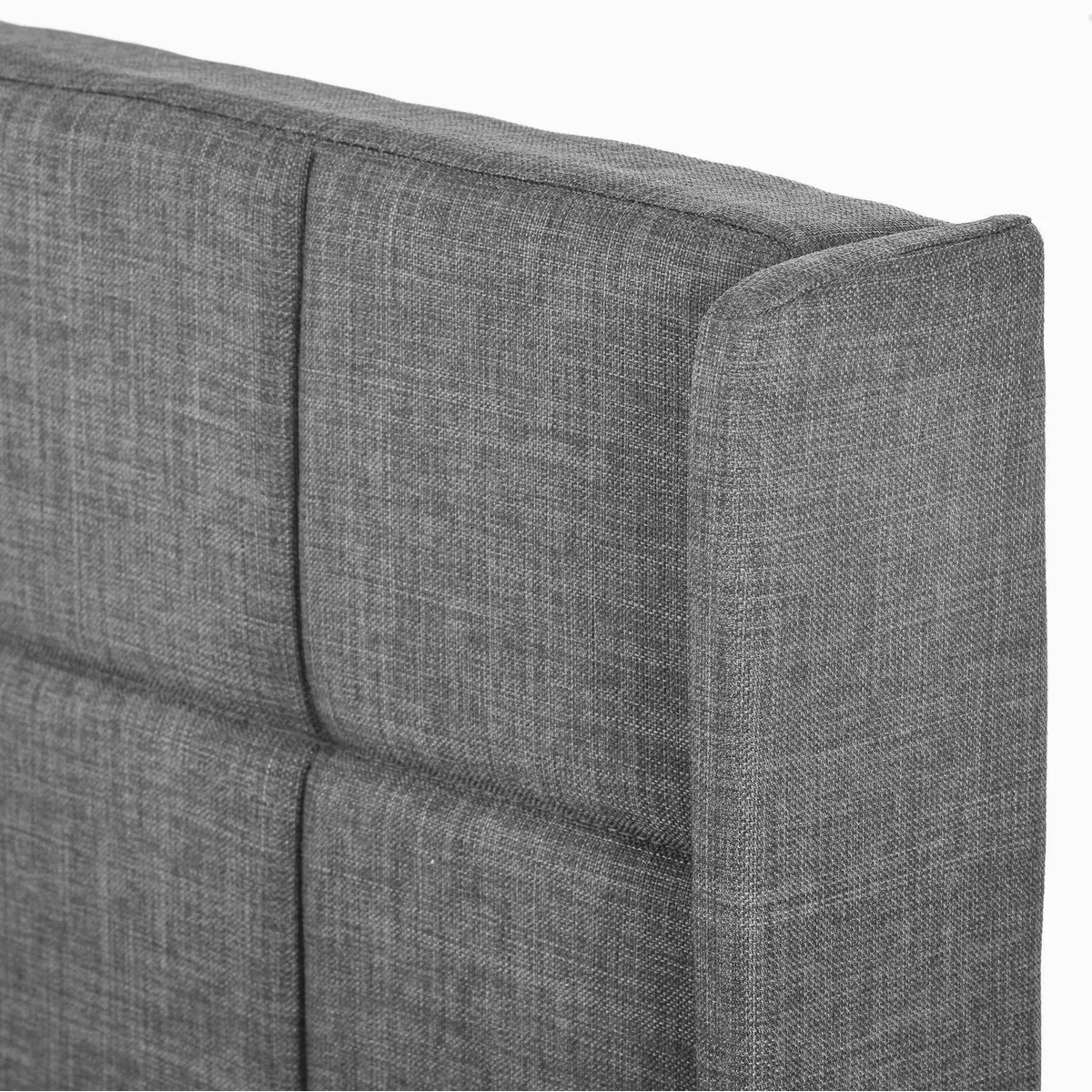 Flieks Polsterbett Einzelbett, elegantes Design, Leinenbezug, 90x200cm 4