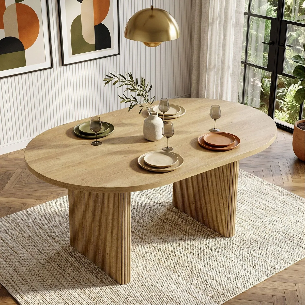 Flieks Esstisch, ausziehbar, oval, Holzoptik Eiche — flexibel, stilvoll, robust 2