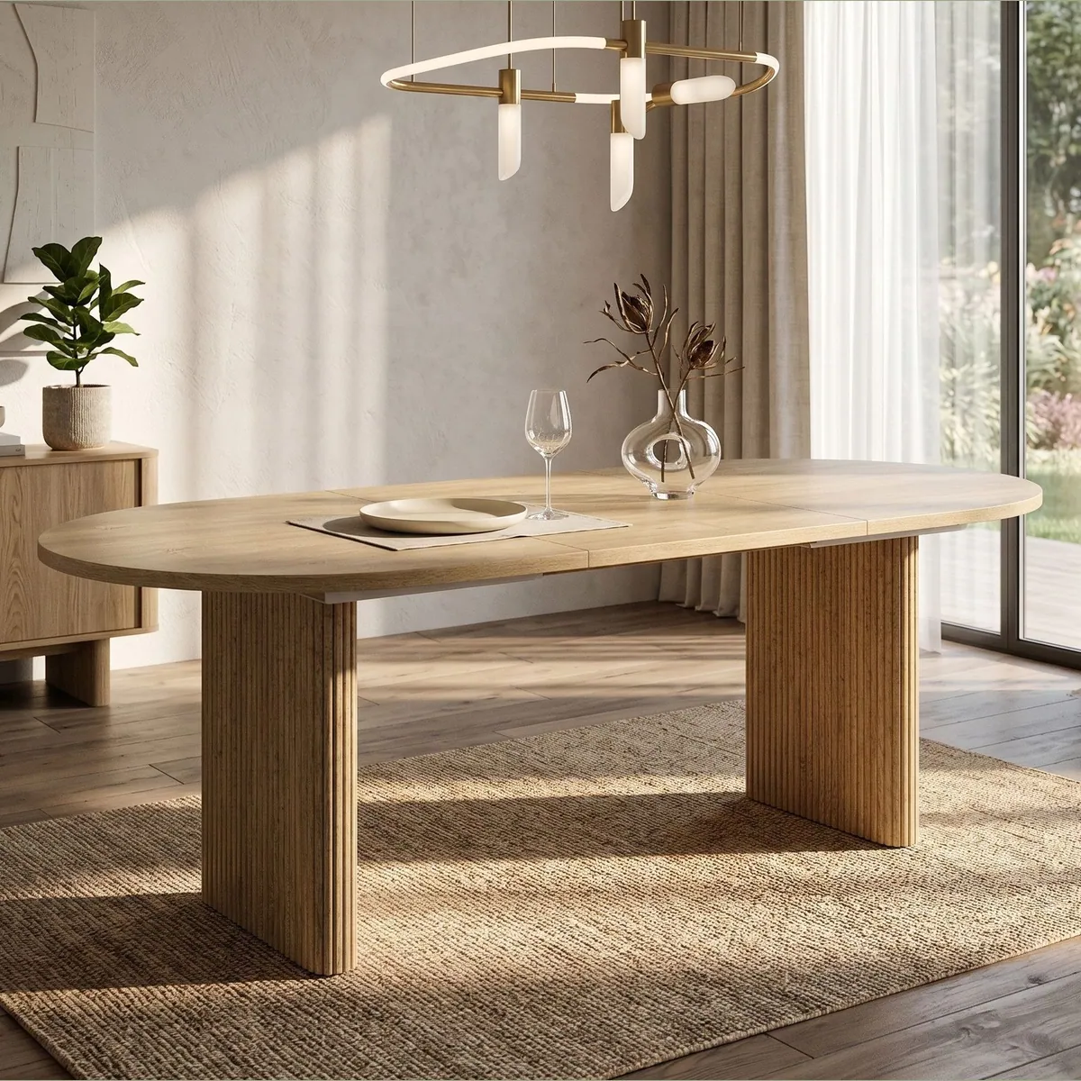 Flieks Esstisch, ausziehbar, oval, Holzoptik Eiche — flexibel, stilvoll, robust 3