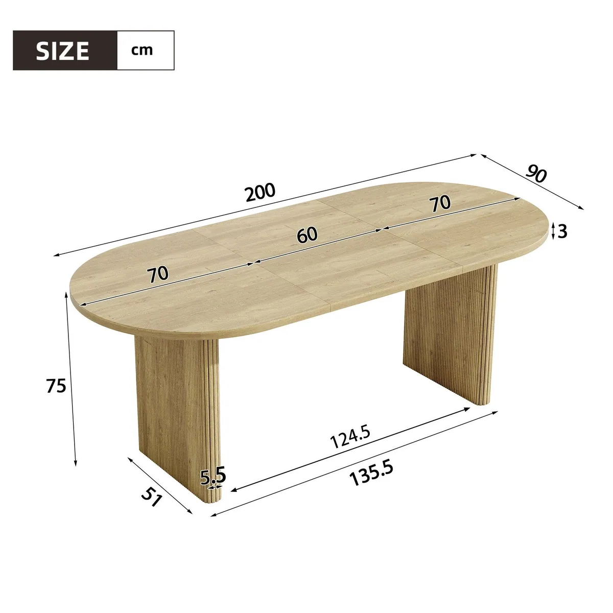 Flieks Esstisch, ausziehbar, oval, Holzoptik Eiche — flexibel, stilvoll, robust 5