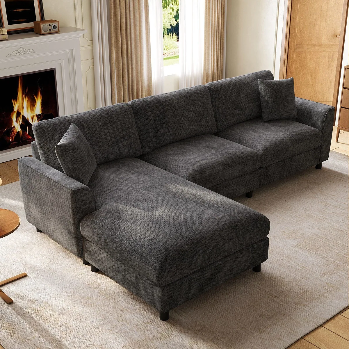 Flieks Ecksofa L-Form 3-Sitzer, modulare Wolkenform mit wechselbarer Chaiselongue