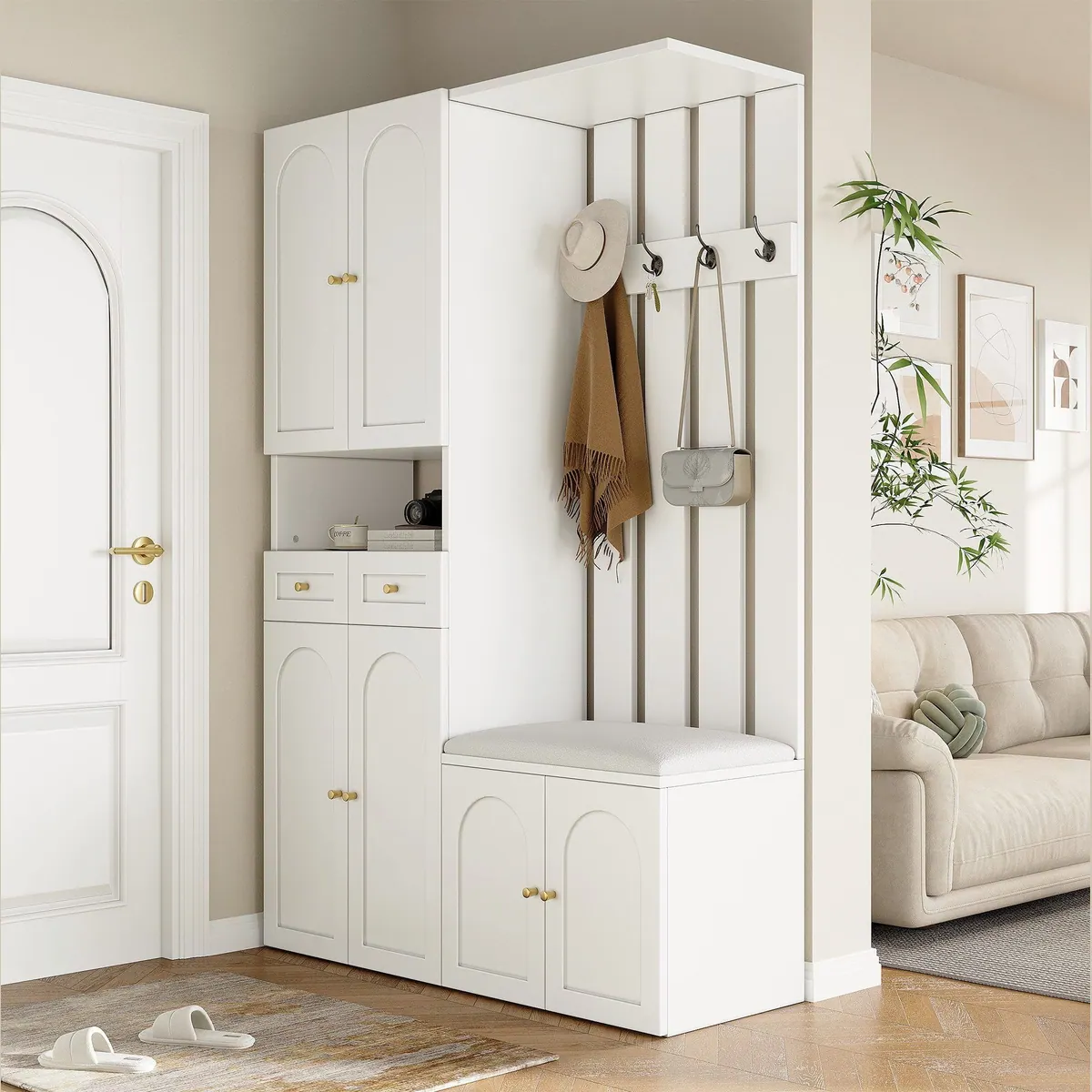 Flieks Garderoben-Set, 4 Haken, 6 Türen, 2 Schubladen — praktisches Design für jeden Flur