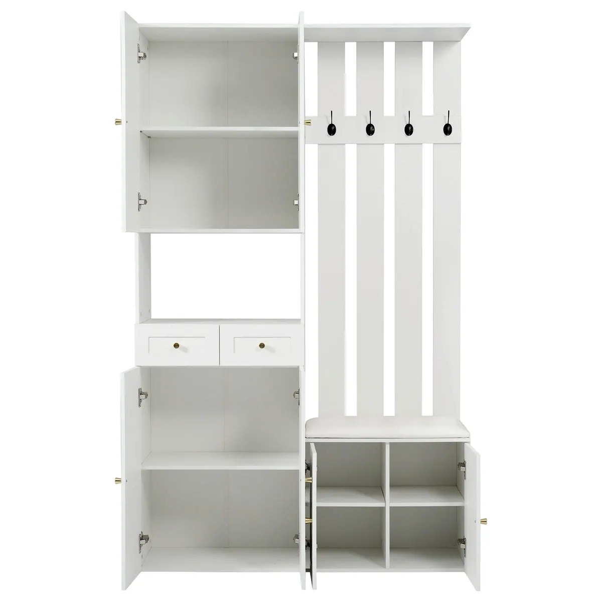 Flieks Garderoben-Set, 4 Haken, 6 Türen, 2 Schubladen — praktisches Design für jeden Flur 4