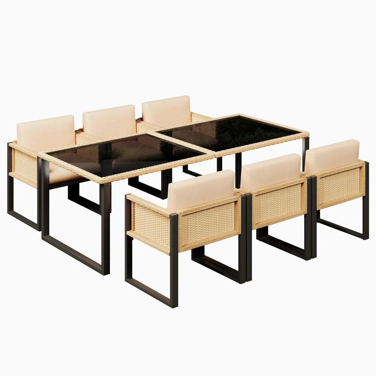 Flieks Garten-Essgruppe, 6 Stühle, robuster Tisch, stilvolles Design 5