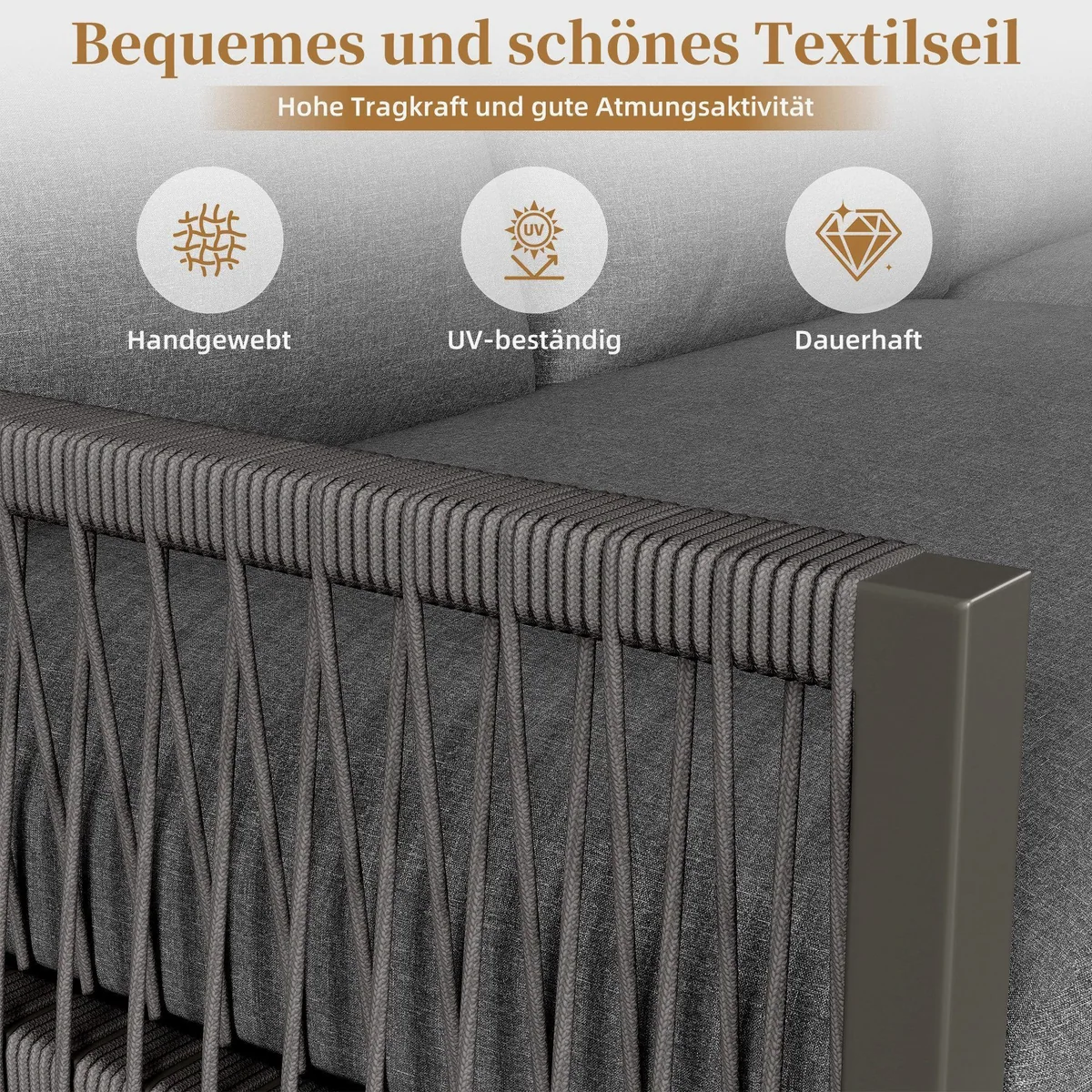 Flieks Gartenlounge-Set, 6-Sitzer Ecksofa mit Couchtischen — stilvoll, bequem, robust 5