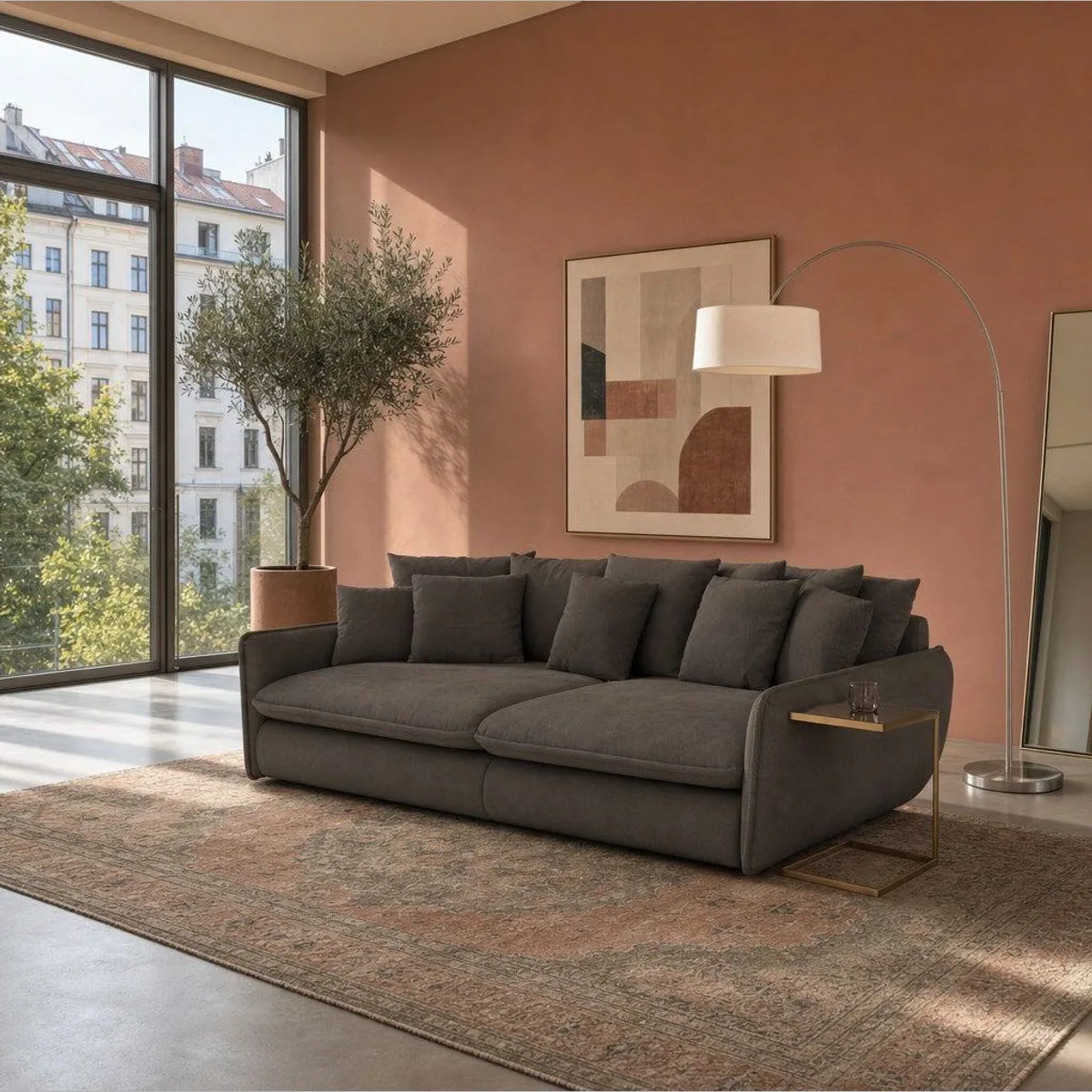 foamnova Hereford Big-Sofa, 274 cm für 5 Personen, elegantes Design, Made in Europe