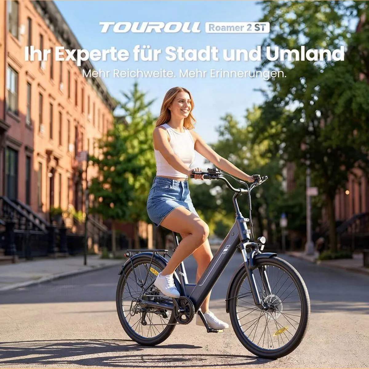 FORIDE E-Bike Trekkingrad J2, herausnehmbarer Akku, 100 km Reichweite, Shimano 7-Gang 2