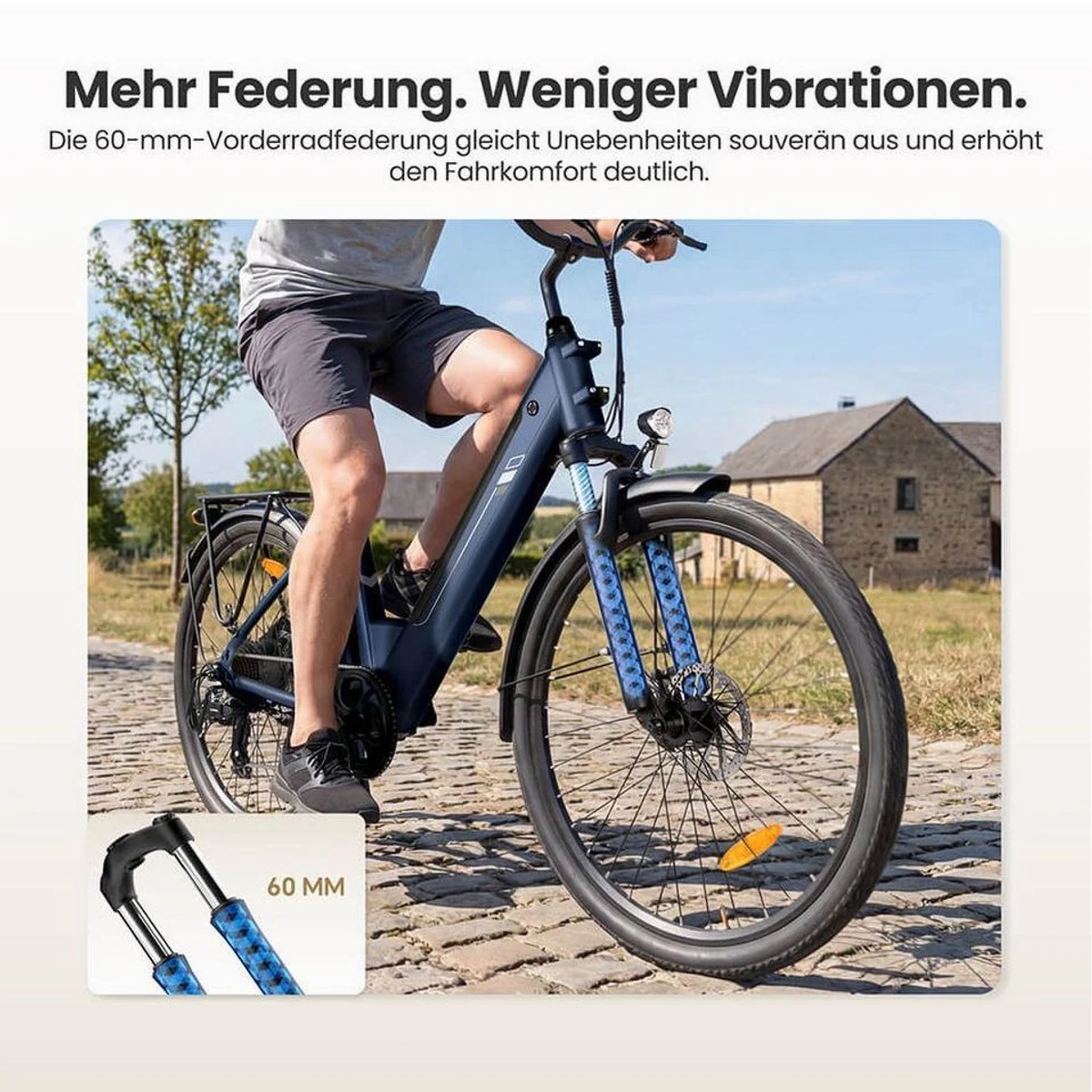 FORIDE E-Bike Trekkingrad J2, herausnehmbarer Akku, 100 km Reichweite, Shimano 7-Gang 5