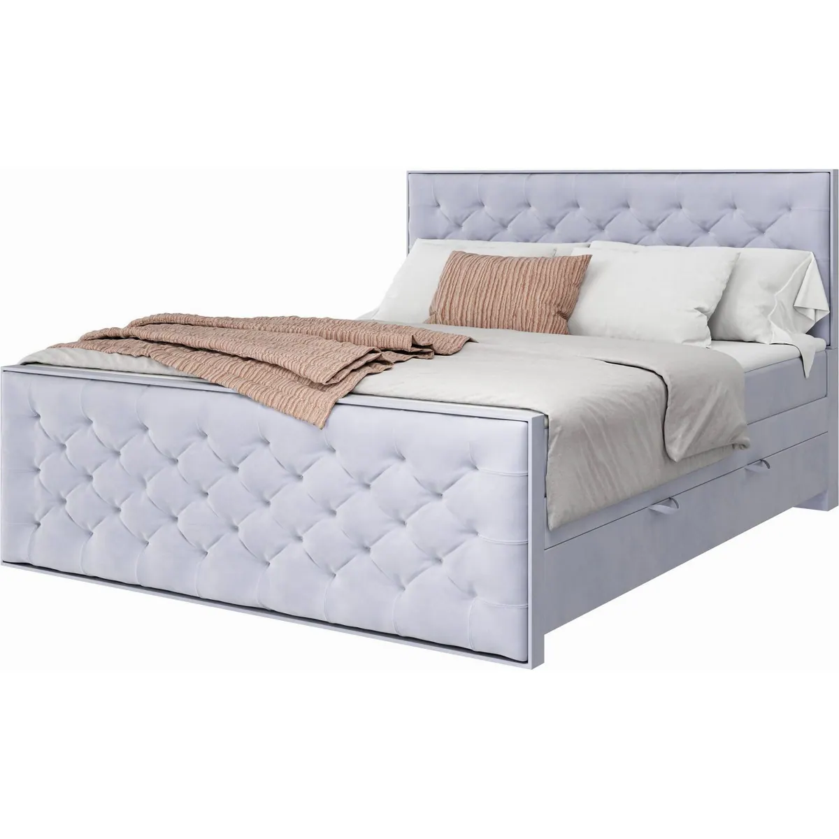 FORTE Lanciano Boxspringbett, komfortable 7-Zonen-Matratze & Stauraum — max. Bequemlichkeit für Ihr Schlafzimmer