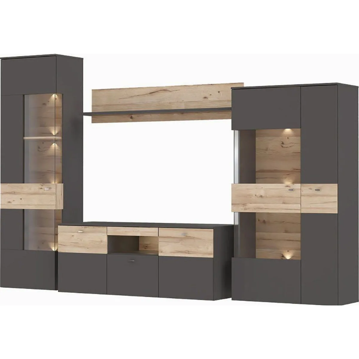 FORTE Wohnwand Como, modernes Design, viel Stauraum, individuell aufstellbar