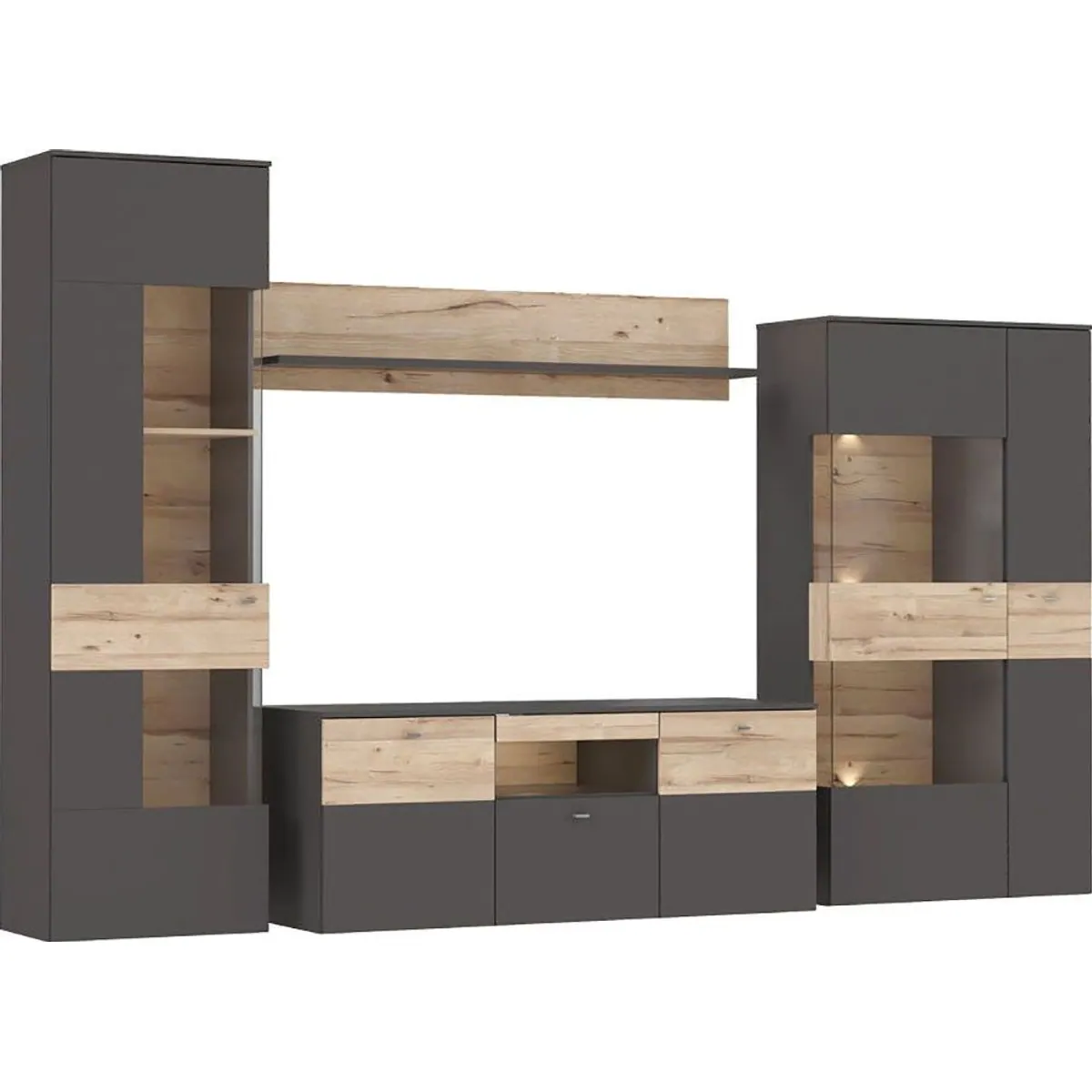 FORTE Wohnwand Como, modernes Design, viel Stauraum, individuell aufstellbar 2