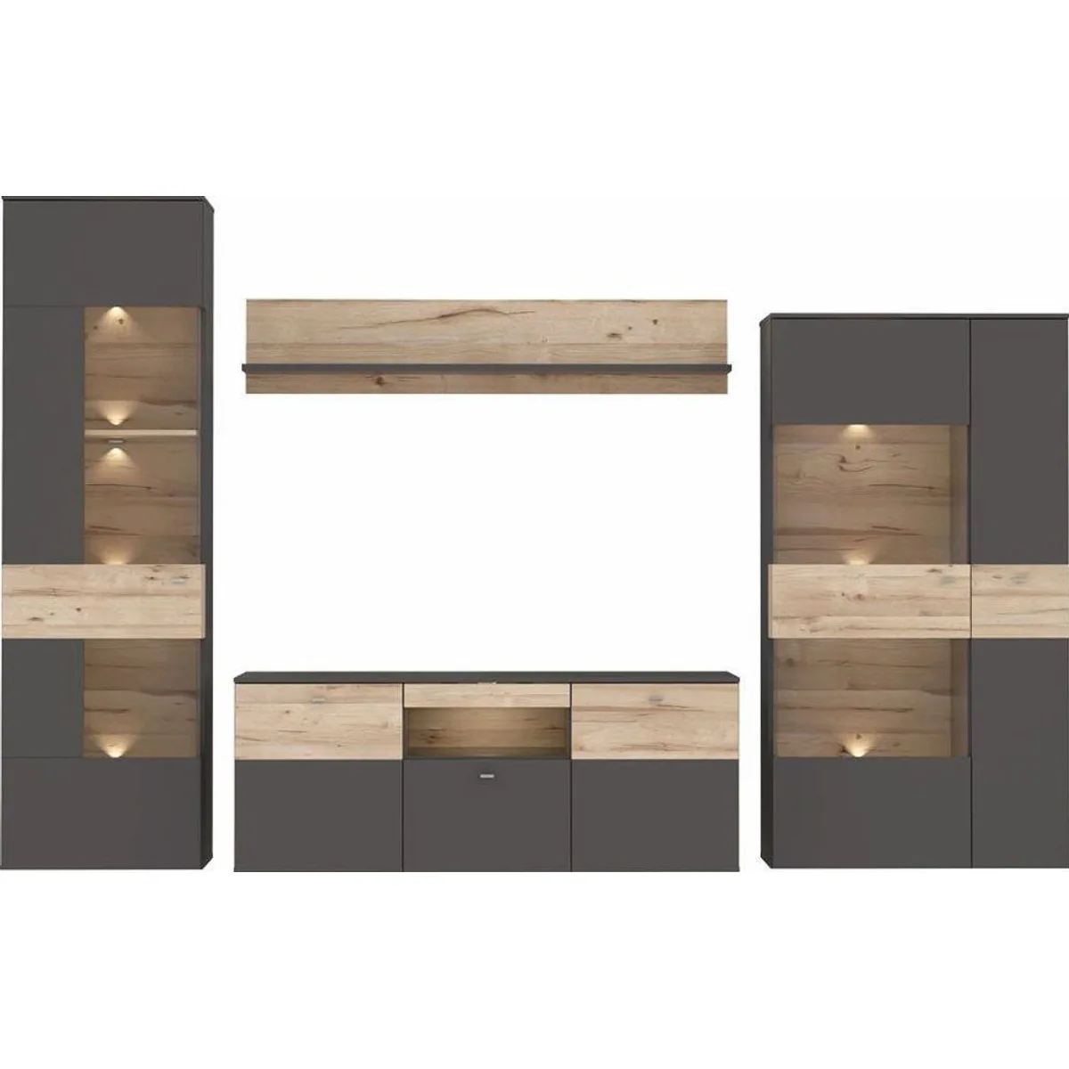 FORTE Wohnwand Como, modernes Design, viel Stauraum, individuell aufstellbar 3
