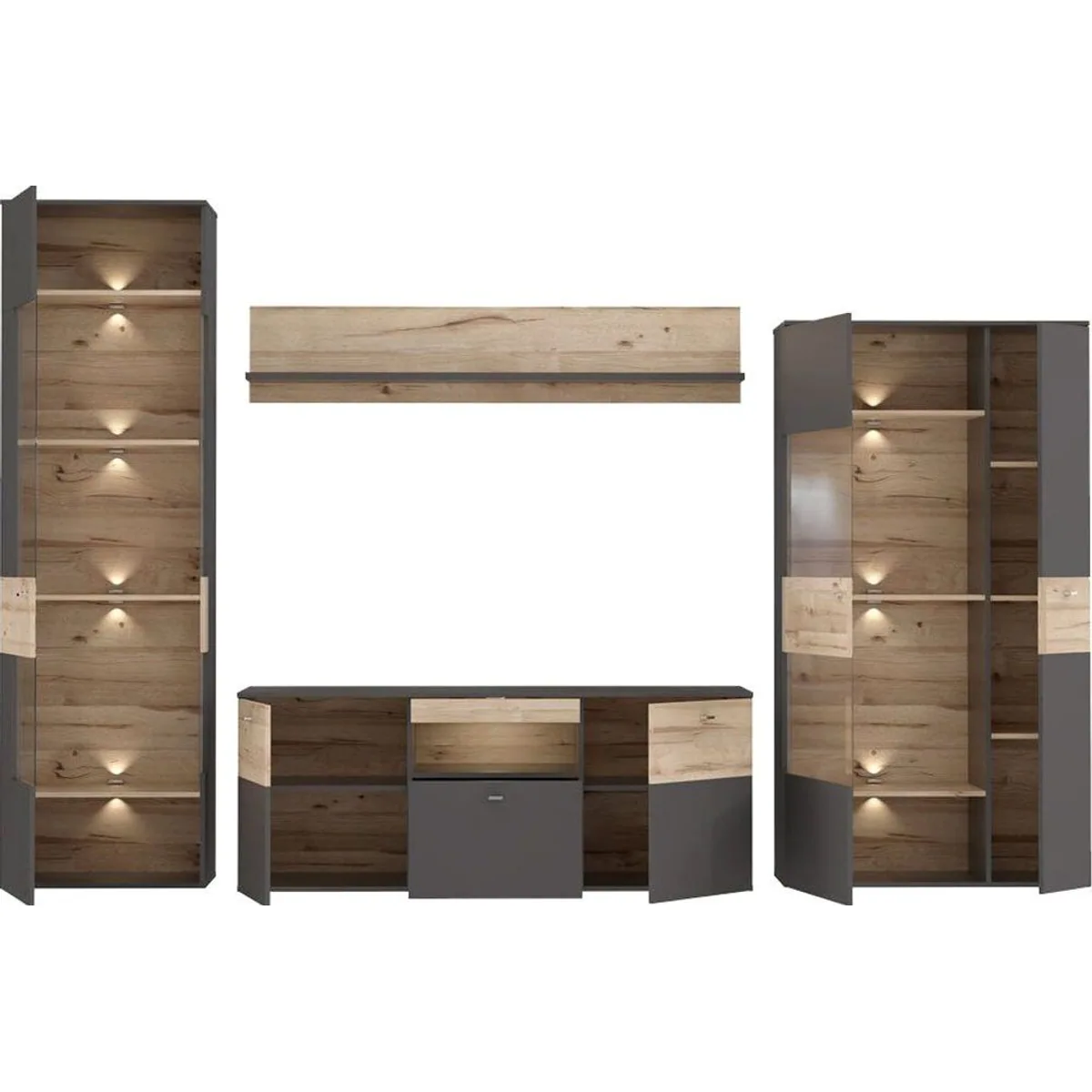 FORTE Wohnwand Como, modernes Design, viel Stauraum, individuell aufstellbar 4