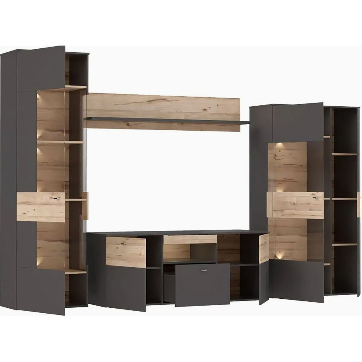 FORTE Wohnwand Como, modernes Design, viel Stauraum, individuell aufstellbar 5