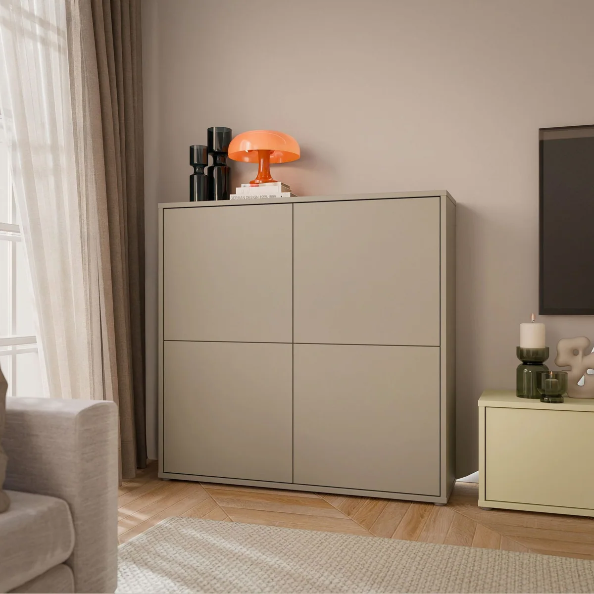FORTE Highboard, grifflos, Push-to-open, variabler Stauraum 2
