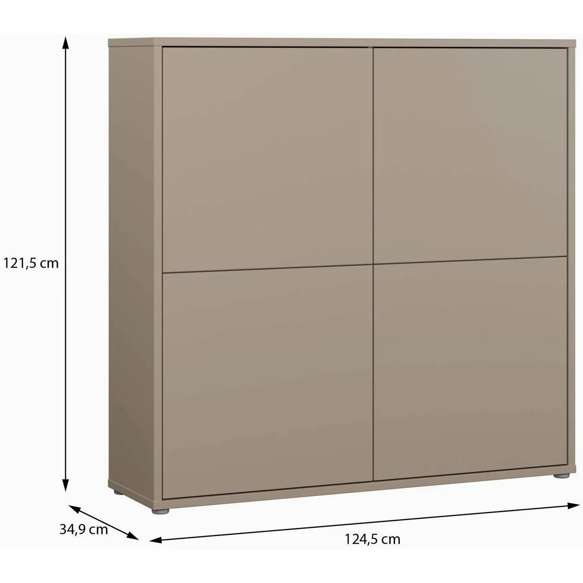 FORTE Highboard, grifflos, Push-to-open, variabler Stauraum 5
