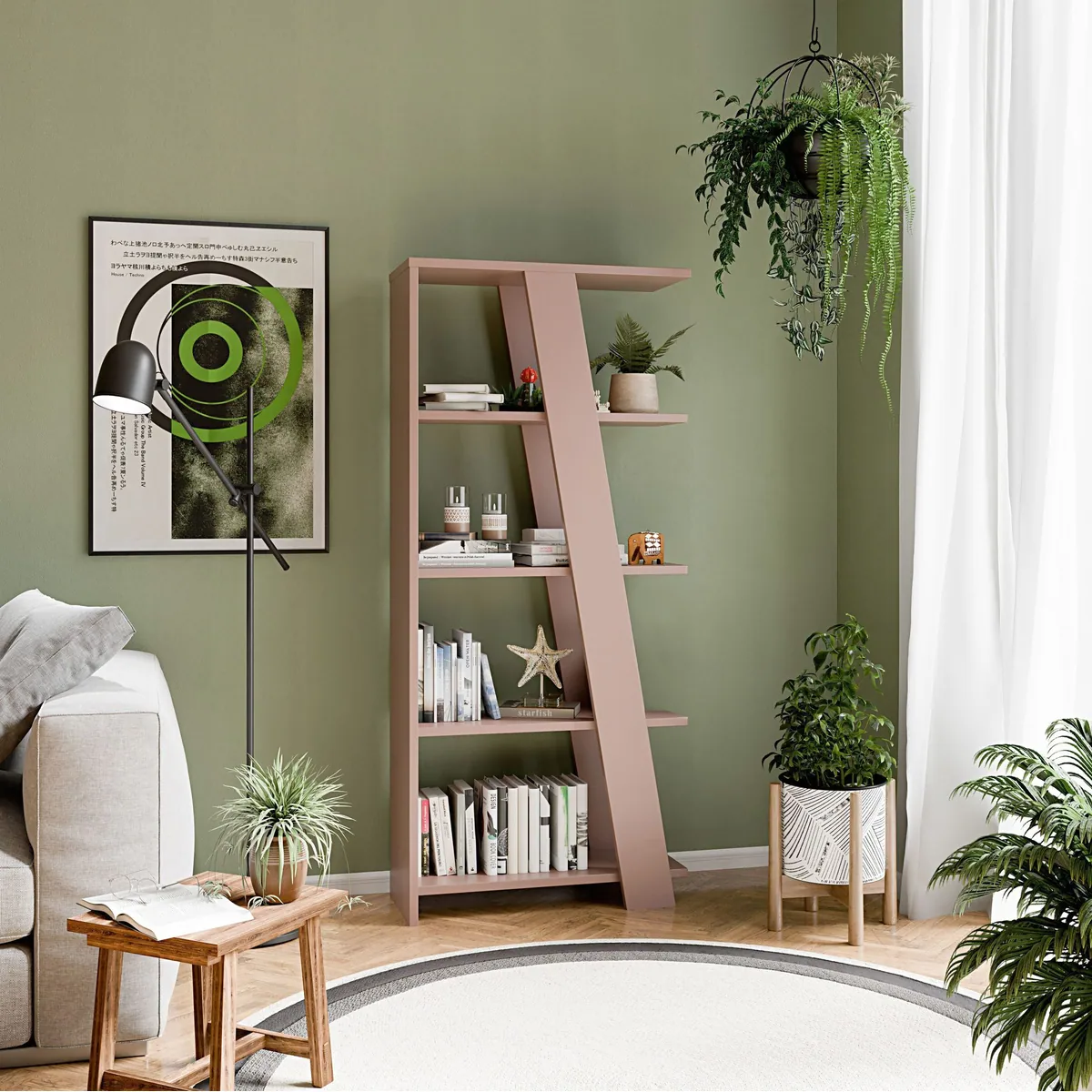 FORTE Standregal, 4 Ablageböden, modernes Design, vielseitig kombinierbar 2