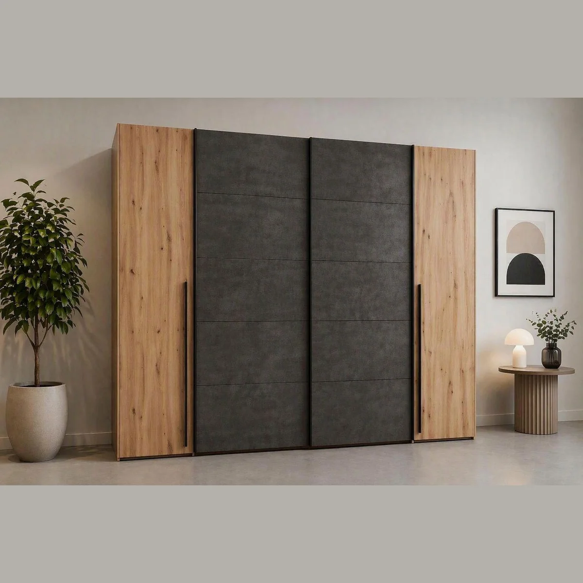 FORTE Kleiderschrank Narago, elegantes Design, flexibles Stauraumkonzept