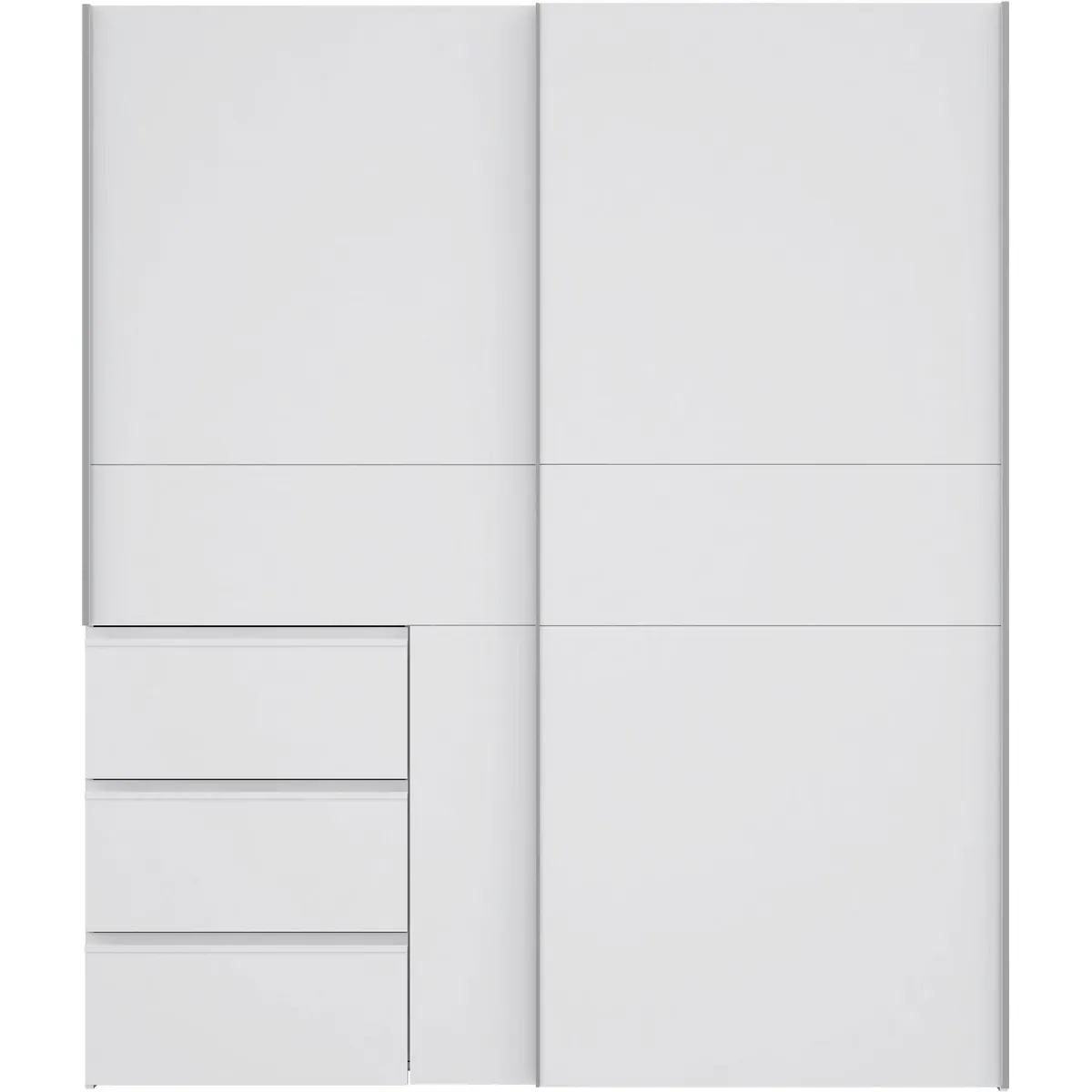 FORTE Schwebetürenschrank Winn, moderner Stauraum mit Schubladen und Metallgriffen 2