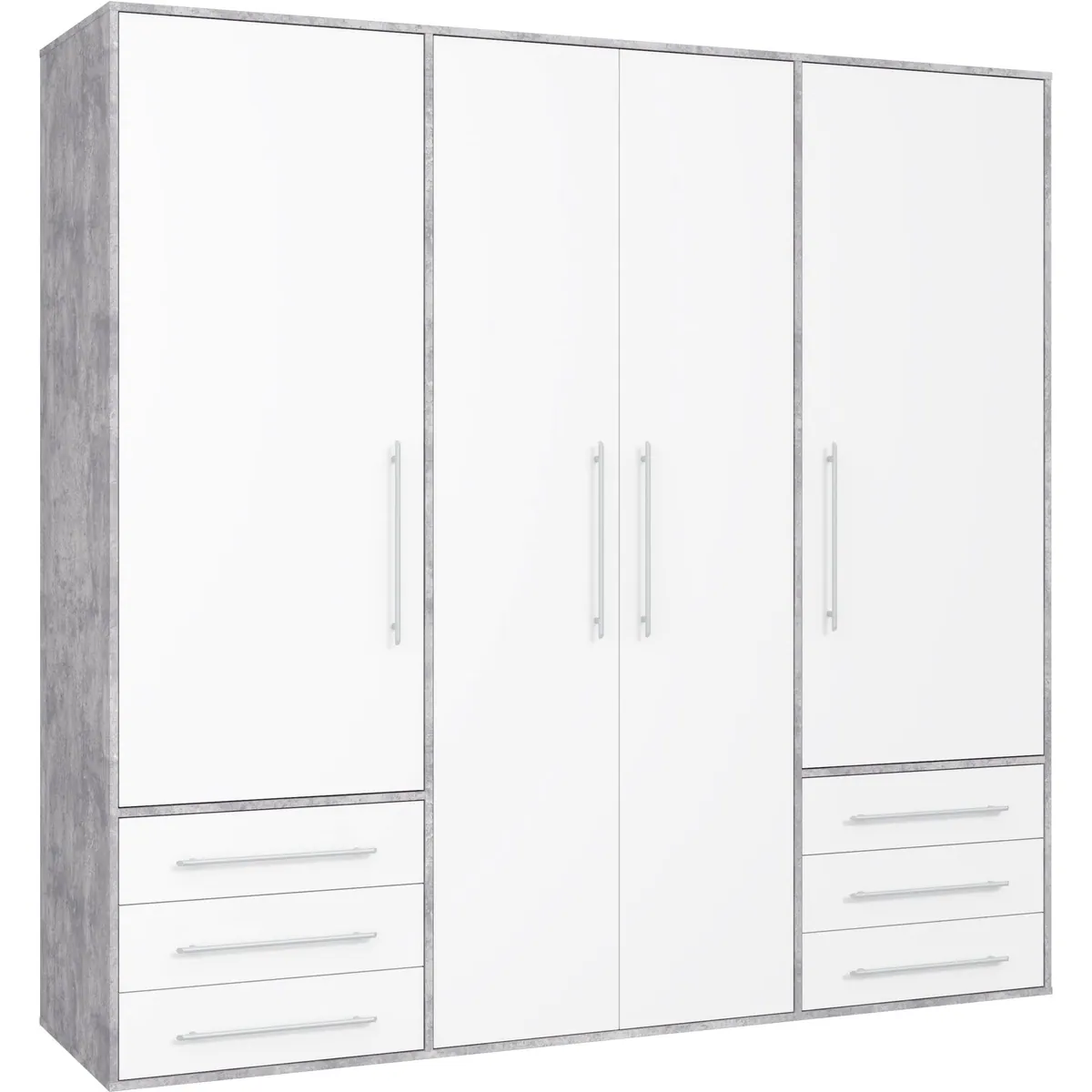 FORTE Mokkaro Drehtürenschrank, zeitloses Design, 4-türig, viel Stauraum