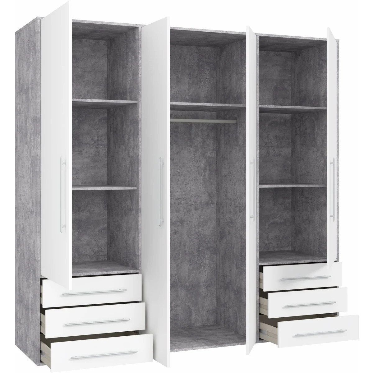 FORTE Mokkaro Drehtürenschrank, zeitloses Design, 4-türig, viel Stauraum 3