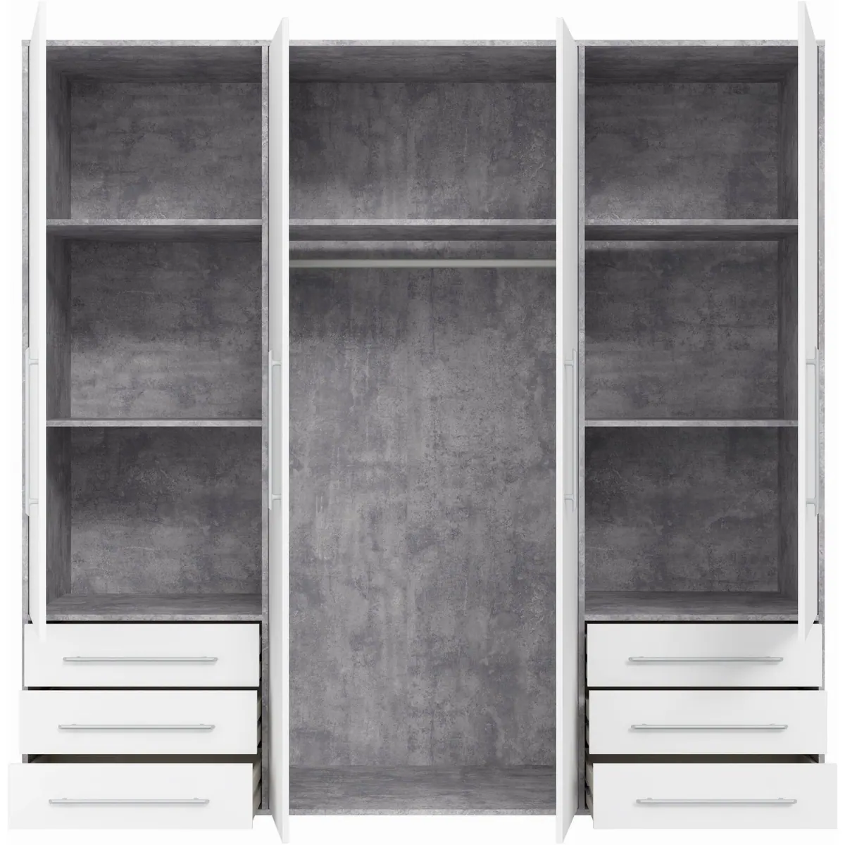 FORTE Mokkaro Drehtürenschrank, zeitloses Design, 4-türig, viel Stauraum 4