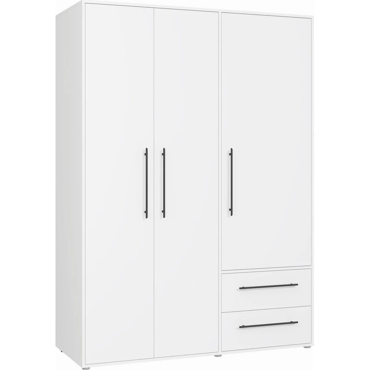 FORTE Mokkaris Kleiderschrank, zeitloses Design, 3 Türen, 2 Schubladen 2