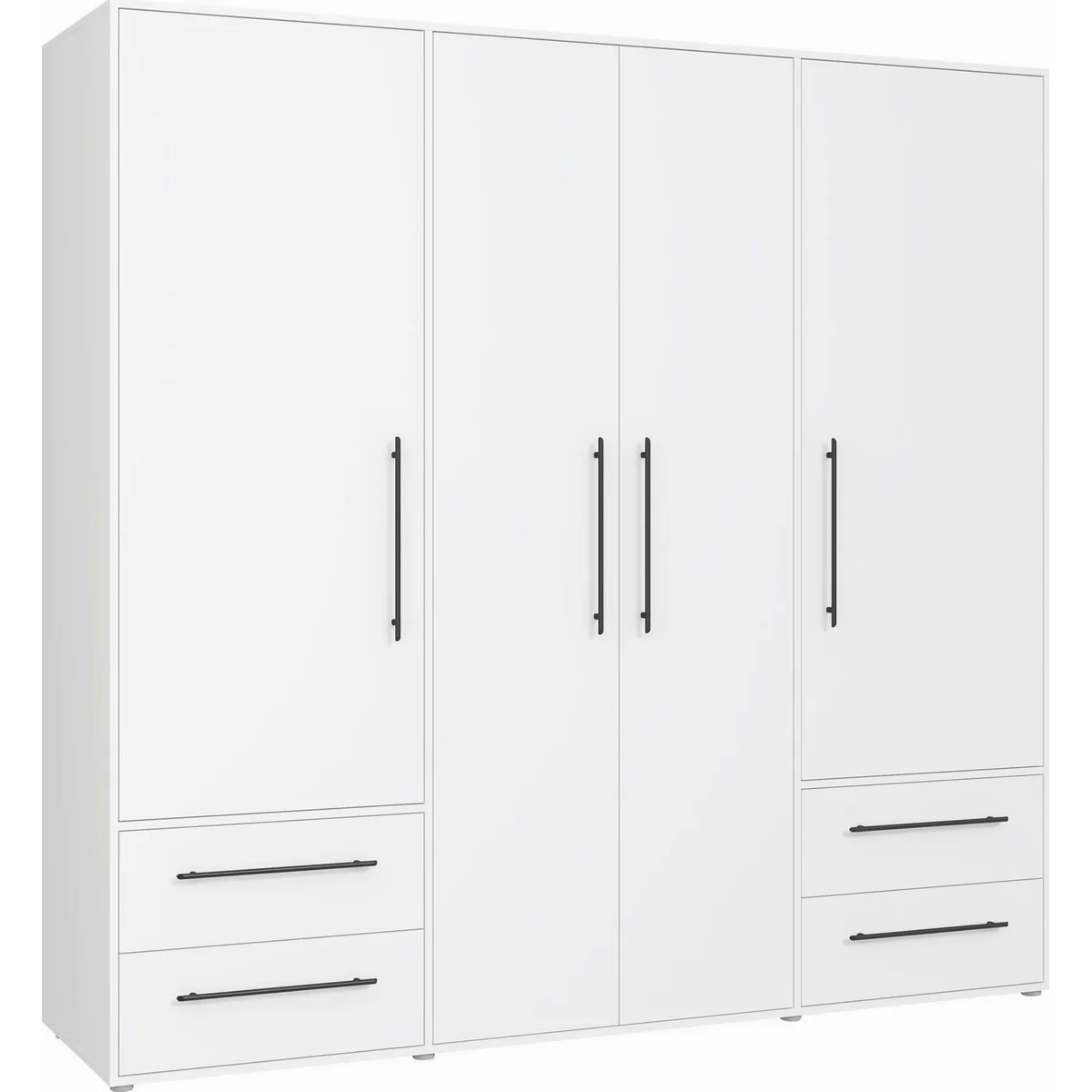 FORTE Mokkaris Kleiderschrank, zeitloses Design, 4 Türen, viel Stauraum 2