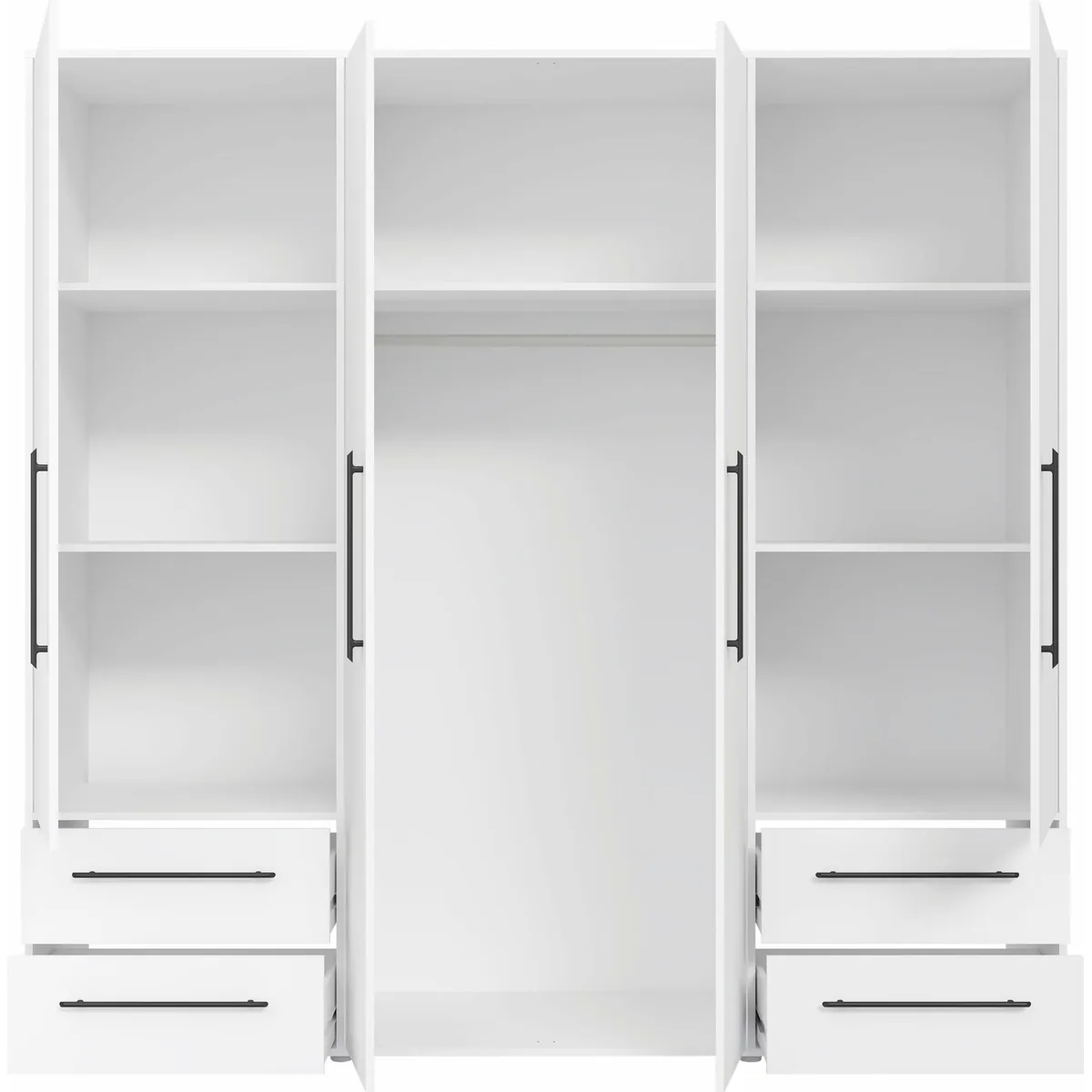 FORTE Mokkaris Kleiderschrank, zeitloses Design, 4 Türen, viel Stauraum 5