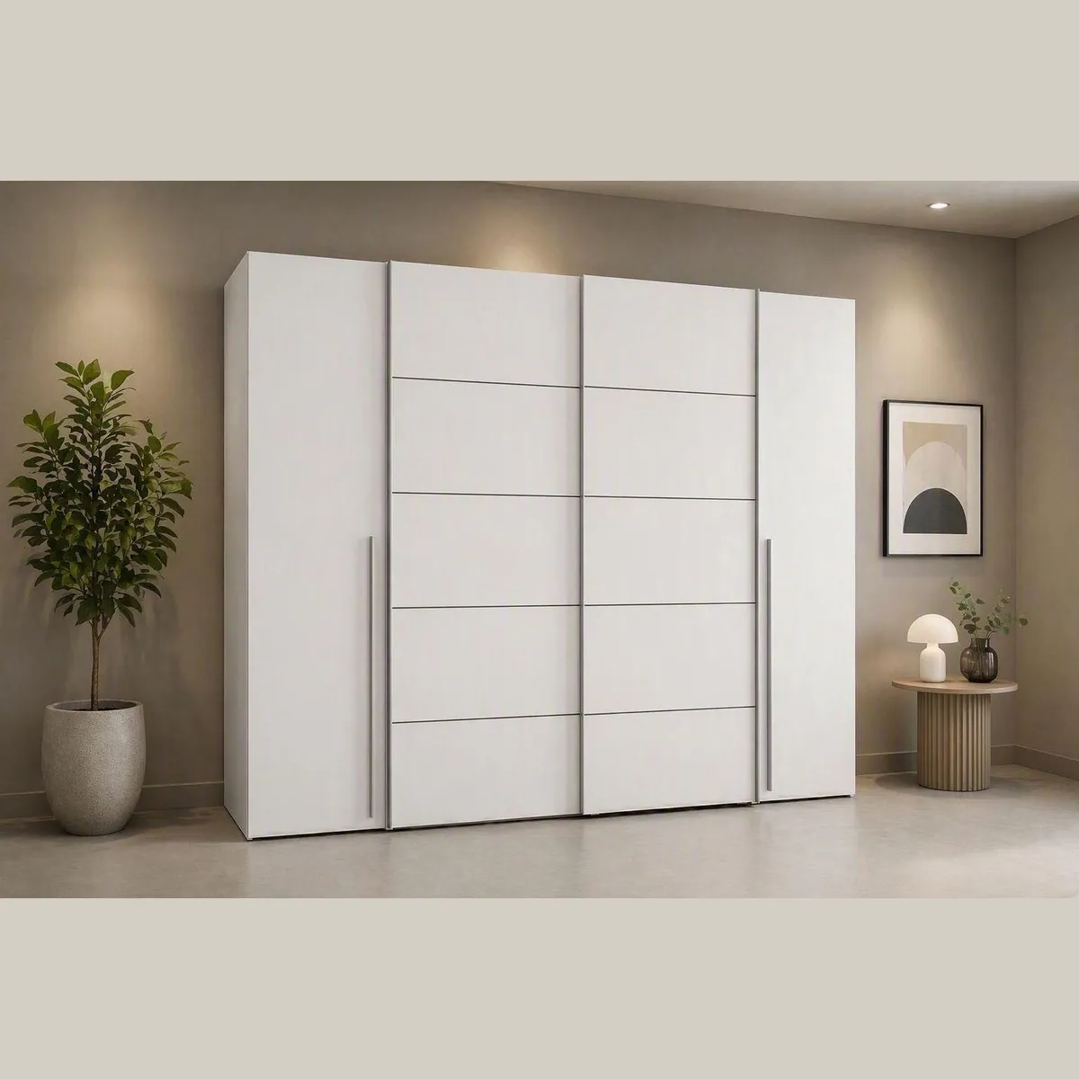FORTE Kleiderschrank Narago, modernes Design, hohe Stauraumkapazität — Made in Europe