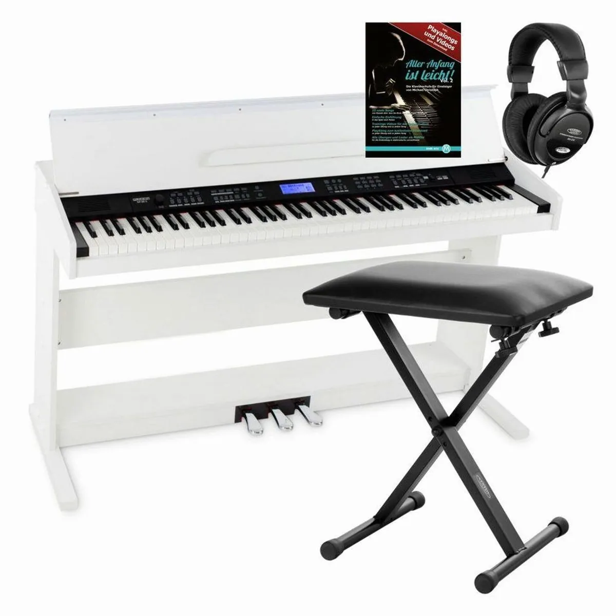 FunKey DP-88 II E-Piano, 88 anschlagsdynamische Tasten, integrierter MP3-Player, umfangreiche Begleitautomatik