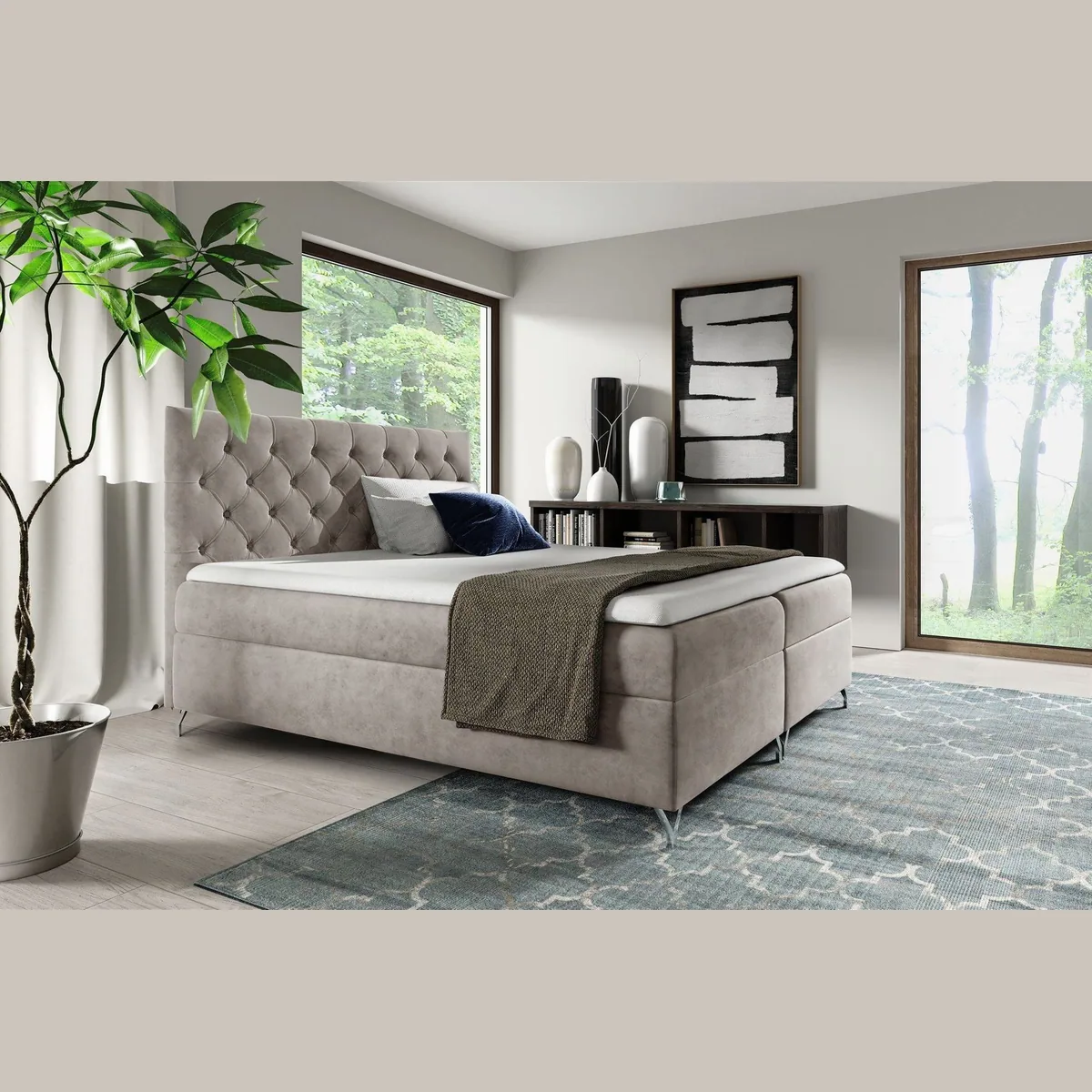 Fun Möbel Boxbett AMBRE, Extravagantes Design und praktischer Stauraum — 220 cm Liegehöhe