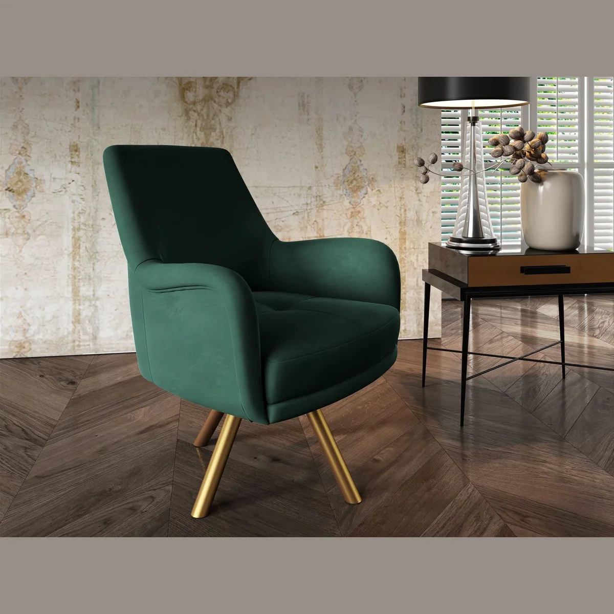 Fun Möbel Sofaset VALERIE 3-2-1, verstellbare Rückenlehne, drehbarer Sessel, eleganter Elisa Velvet Bezug 5