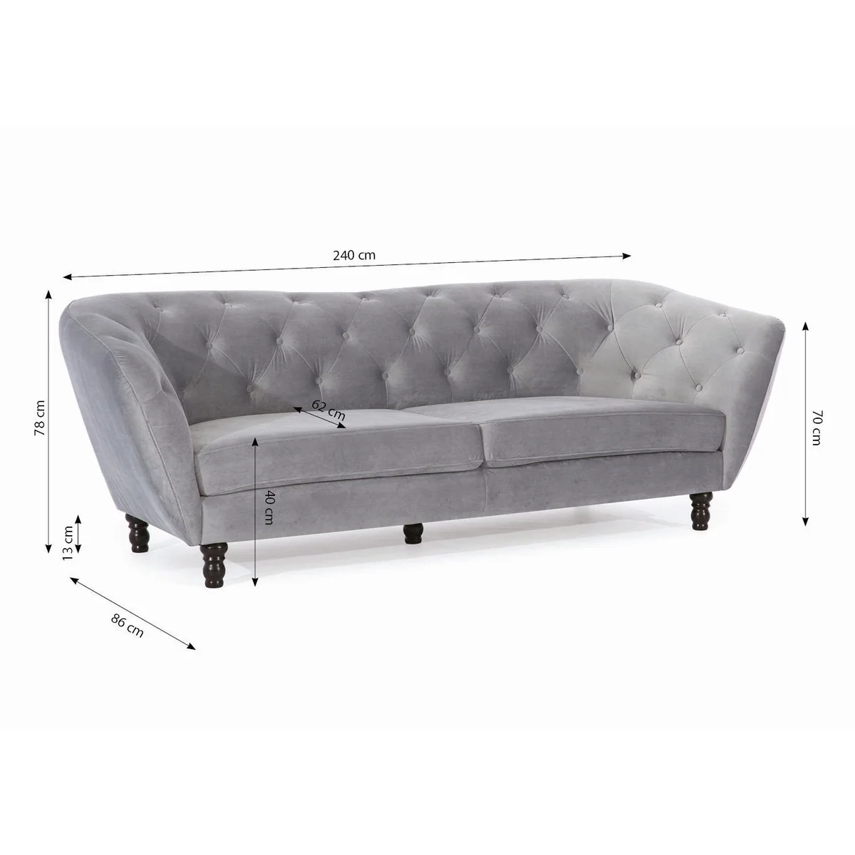 Fun Möbel CHARLOTTE Sofa-Set, zeitloses Design und hohe Bequemlichkeit 2