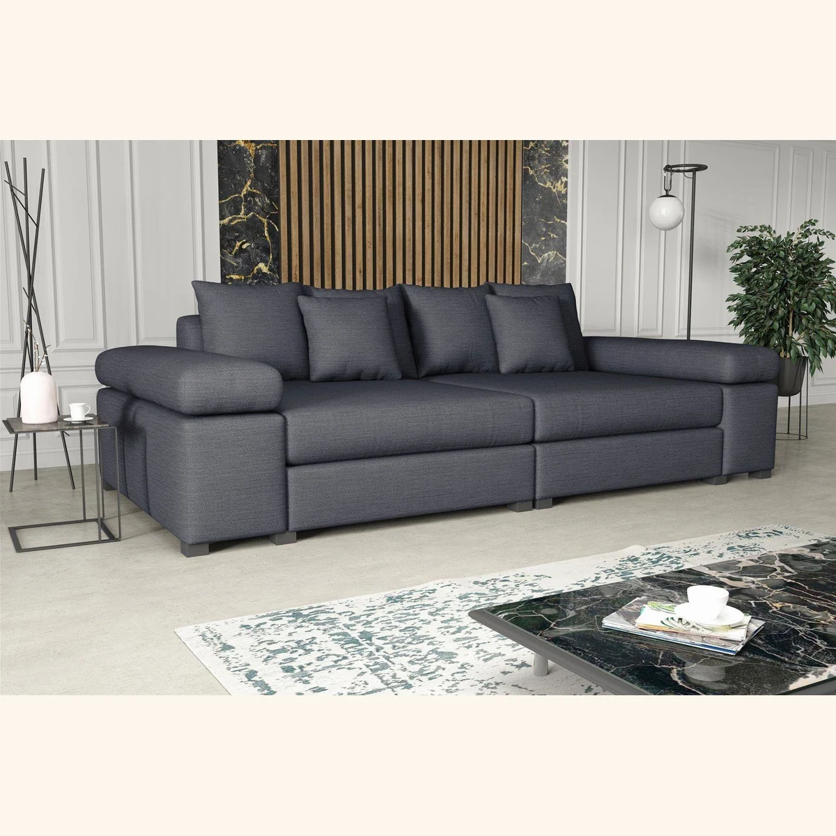 Fun Möbel Big Sofa PORTER, hoher Komfort, stilvolles Design, pflegeleichte Bezüge