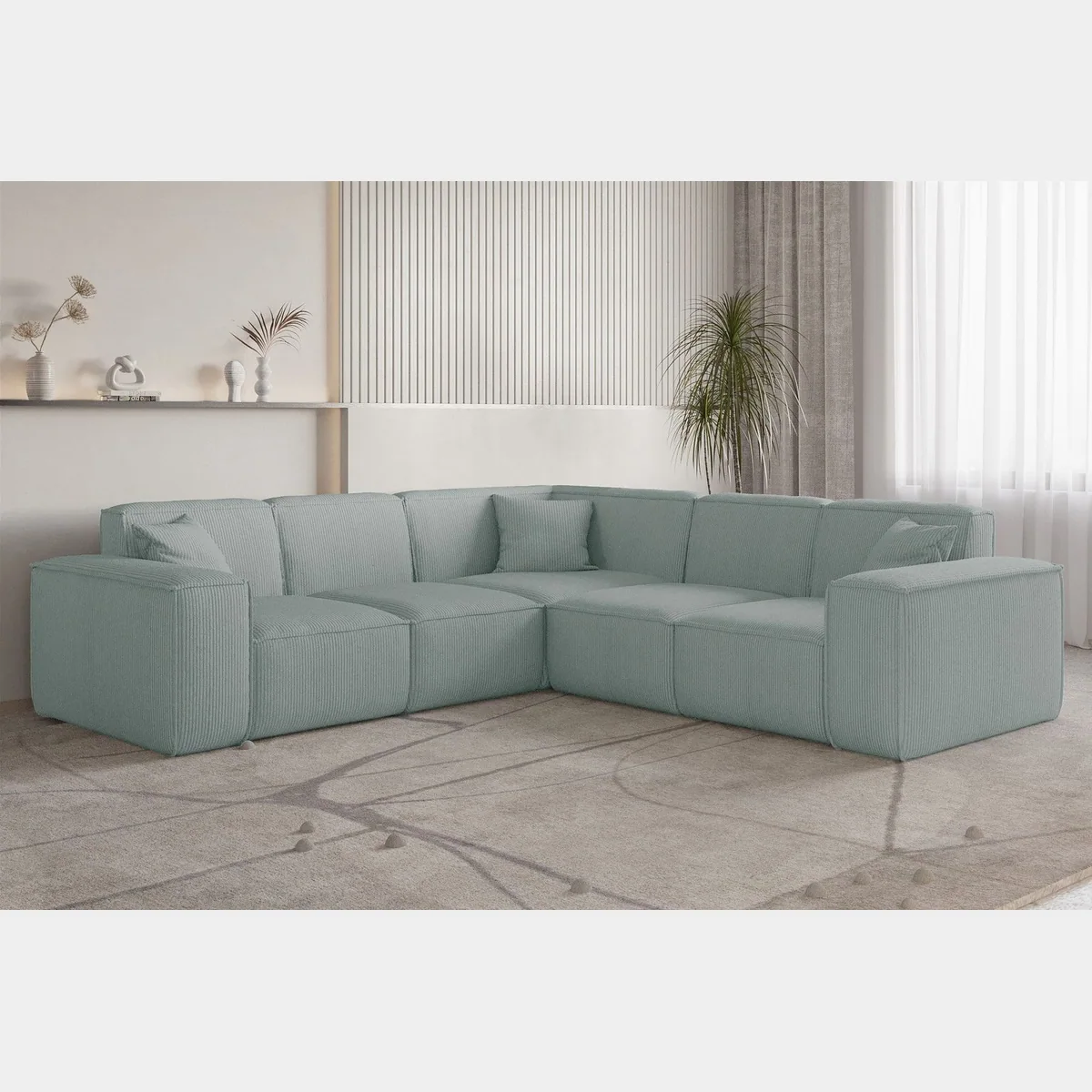 Fun Möbel Ecksofa CELES PREMIUM, zeitloses Design, vielseitig einsetzbar, inklusive Zierkissen