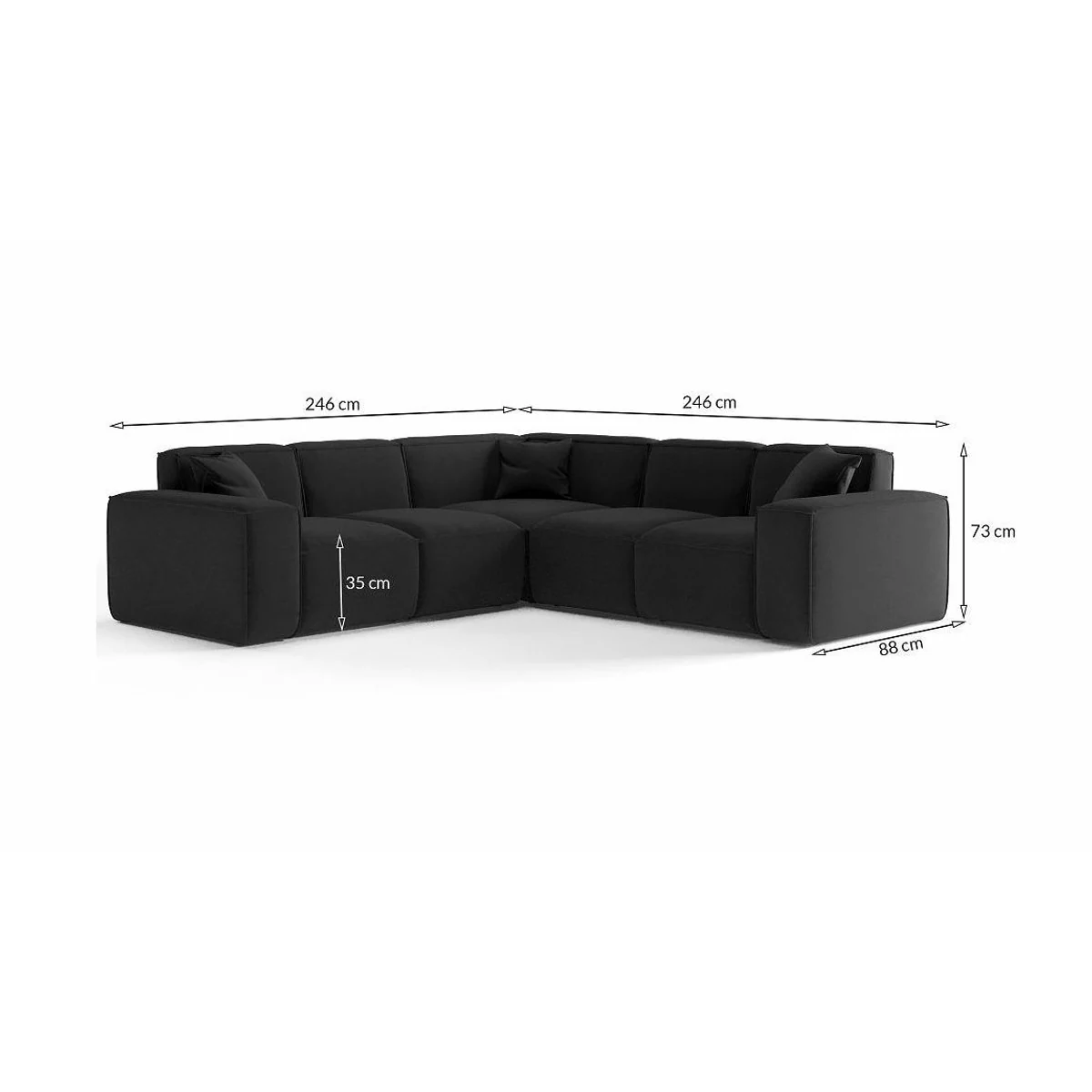 Fun Möbel Ecksofa CELES PREMIUM, zeitloses Design, vielseitig einsetzbar, inklusive Zierkissen 3